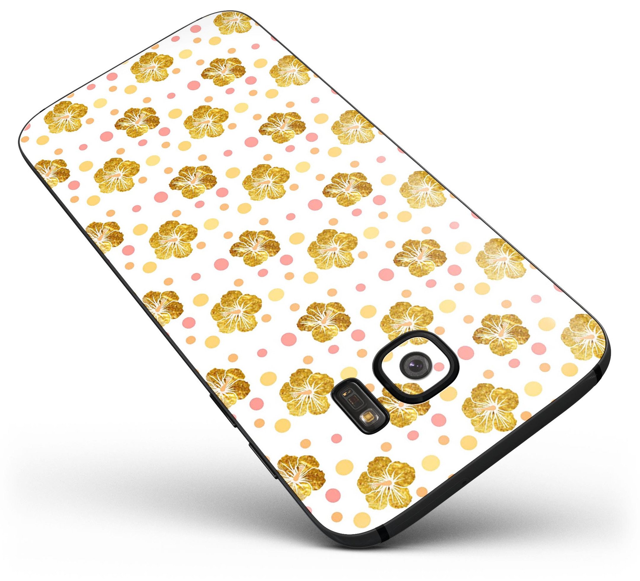 Floral Summer v1 Full Body Skin-Kit for Samsung Galaxy S7 and S7 Edge, showcasing vibrant floral design and premium vinyl material.