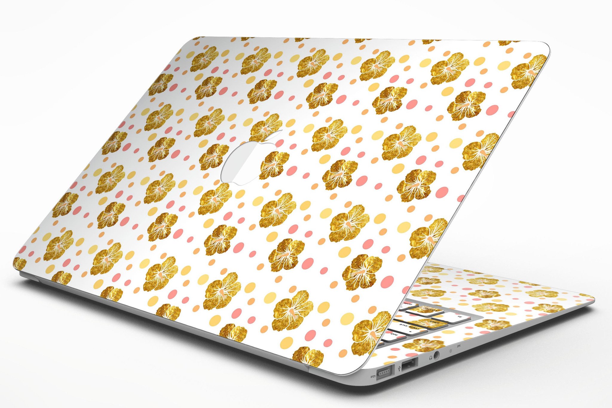 Floral Summer v1 MacBook Air Skin Kit showcasing vibrant floral design on a sleek MacBook Air.