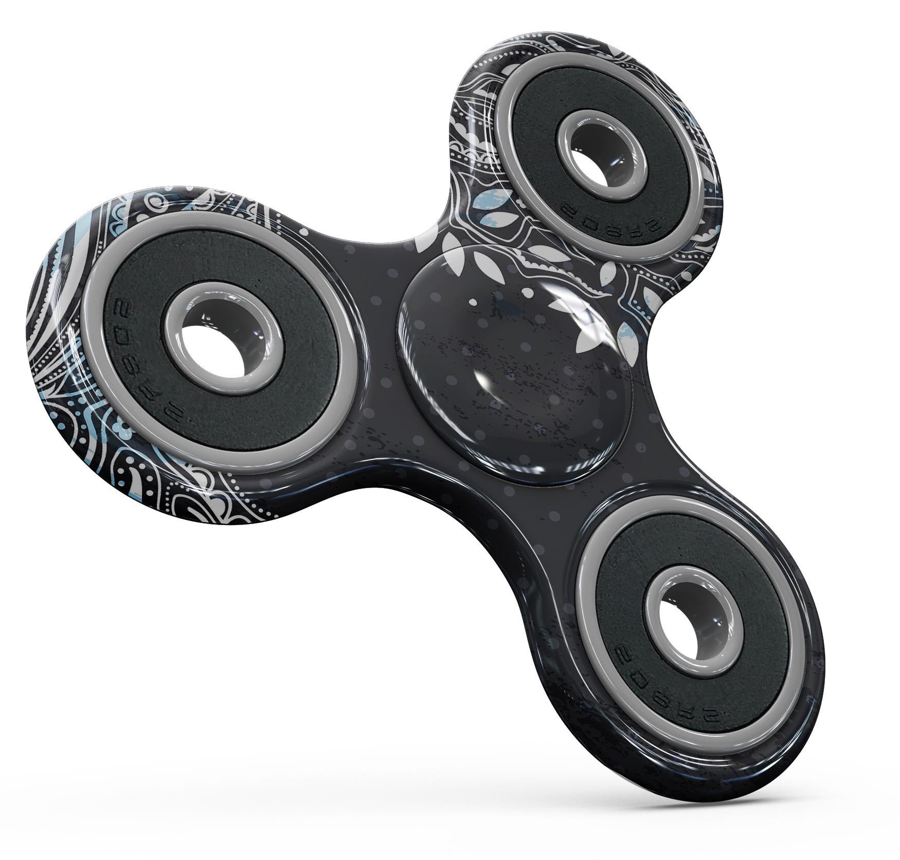 Flourish Black and White Tree Full-Body Skin-Kit for fidget spinner, showcasing a stylish tree design on premium vinyl.