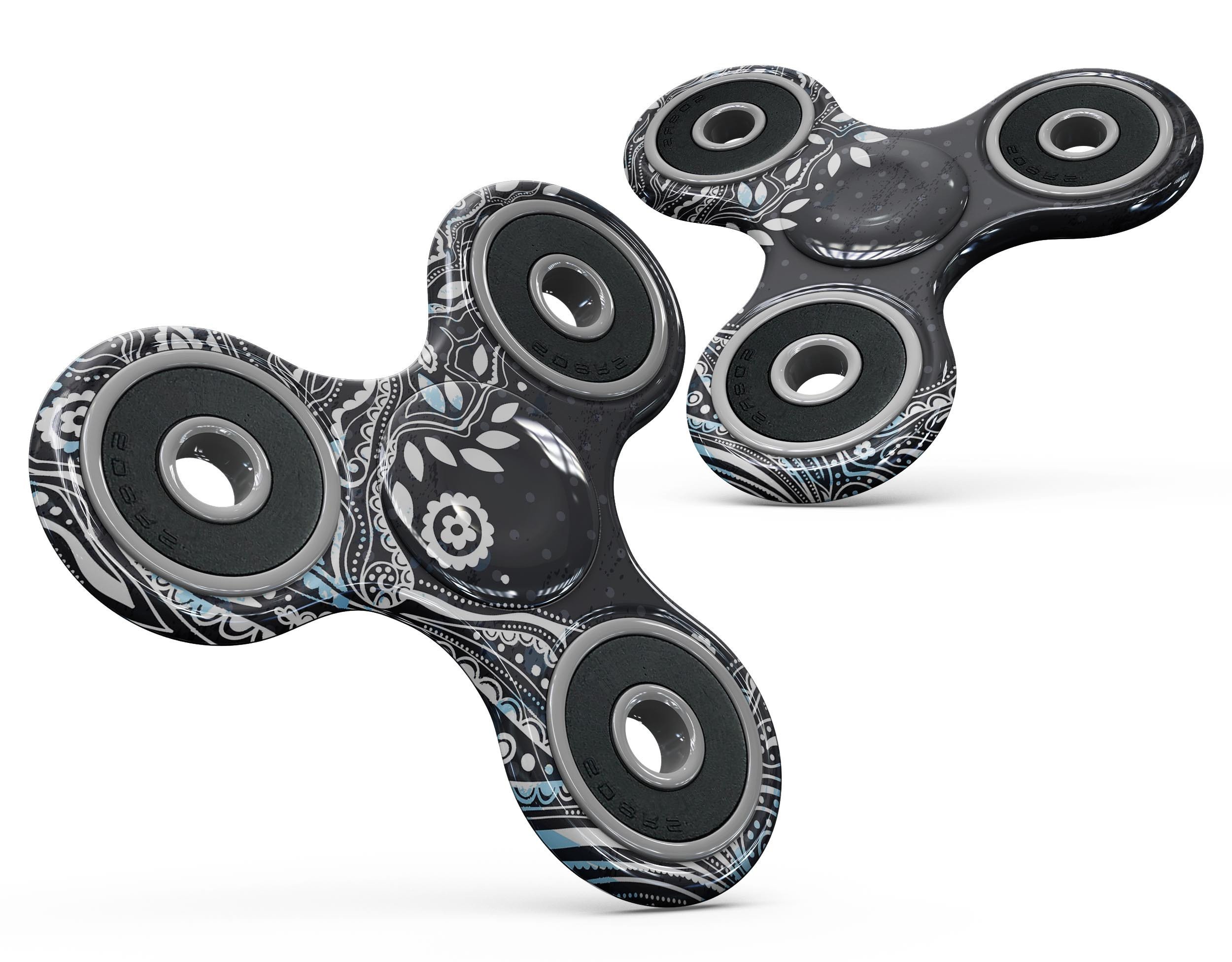 Flourish Black and White Tree Full-Body Skin-Kit for fidget spinner, showcasing a stylish tree design on premium vinyl.