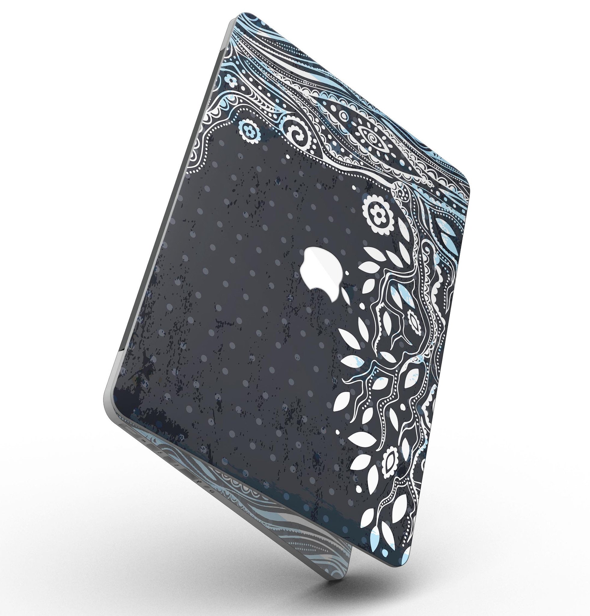 Flourish Black and White Tree skin for MacBook Pro, showcasing a stylish tree design on a sleek laptop surface.