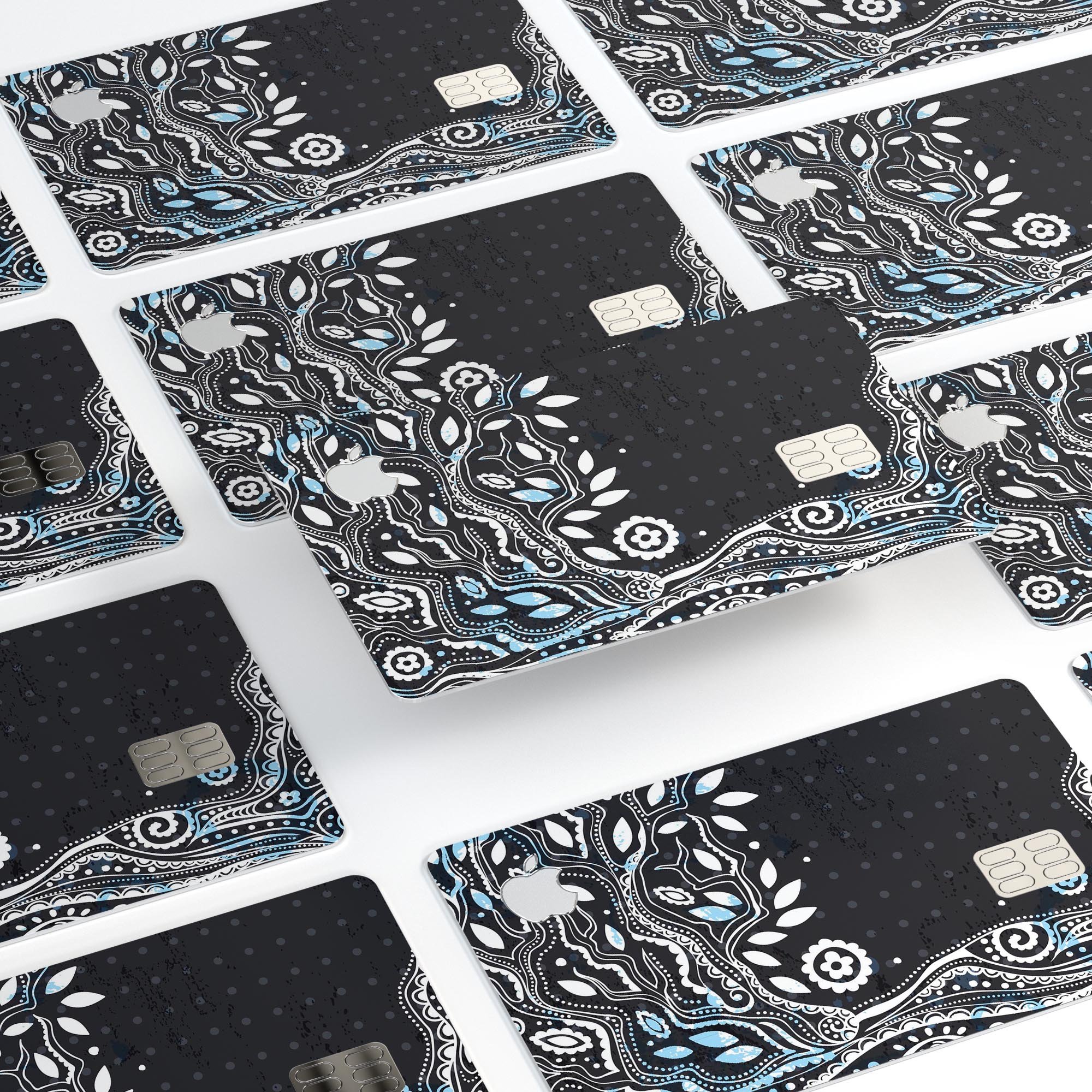 Flourish Black and White Tree decal skin for Apple Card, showcasing a stylish design with premium protective features.