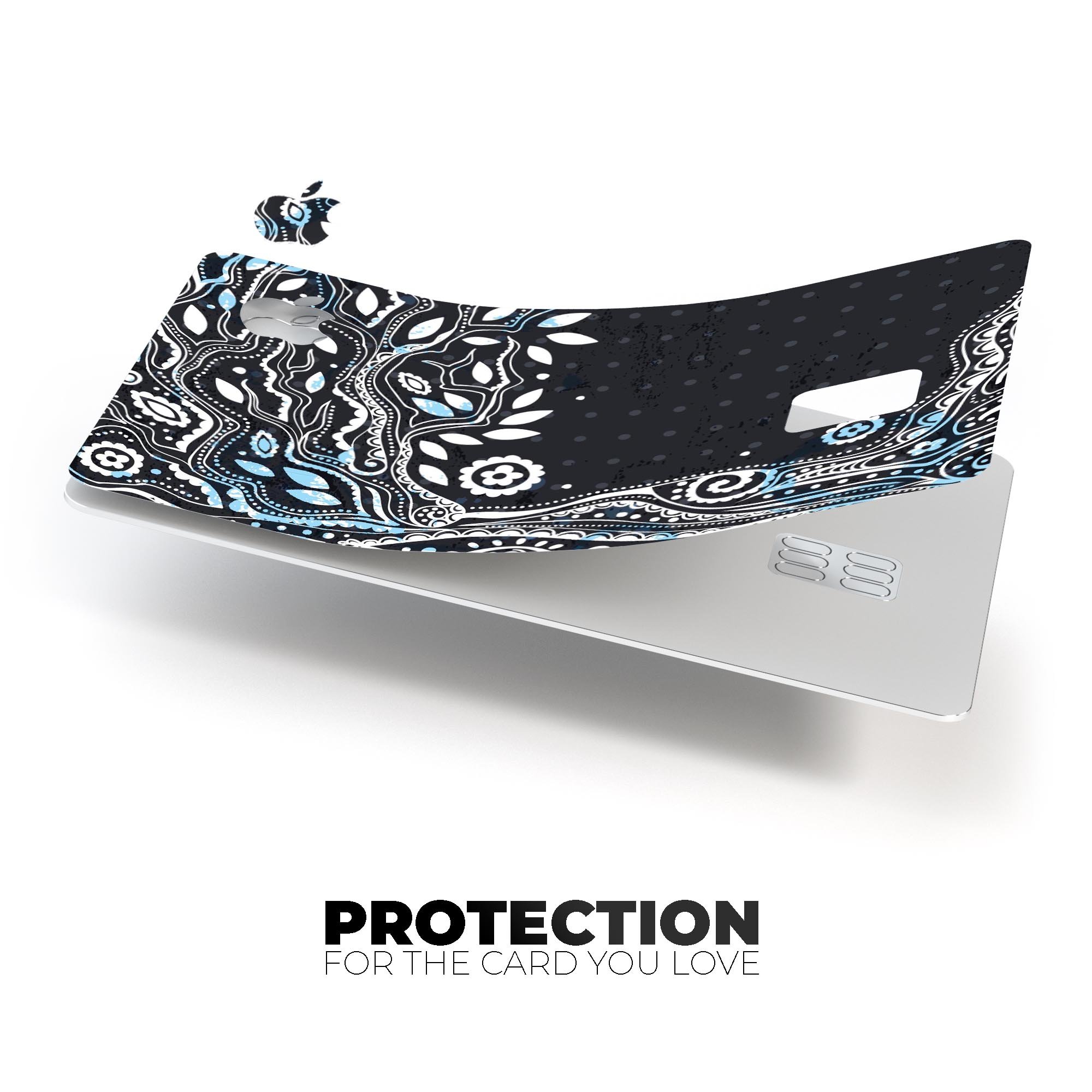 Flourish Black and White Tree decal skin for Apple Card, showcasing a stylish design with premium protective features.