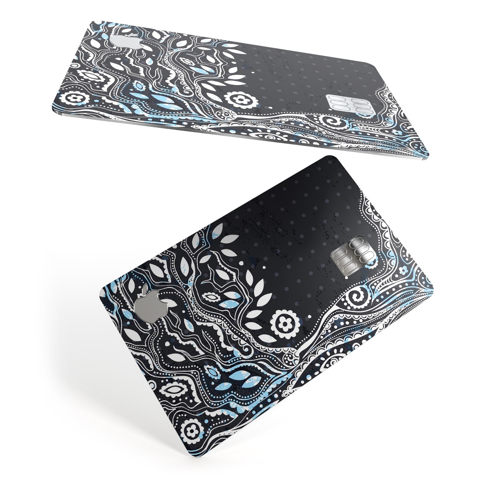 Flourish Black and White Tree decal skin for Apple Card, showcasing a stylish design with premium protective features.