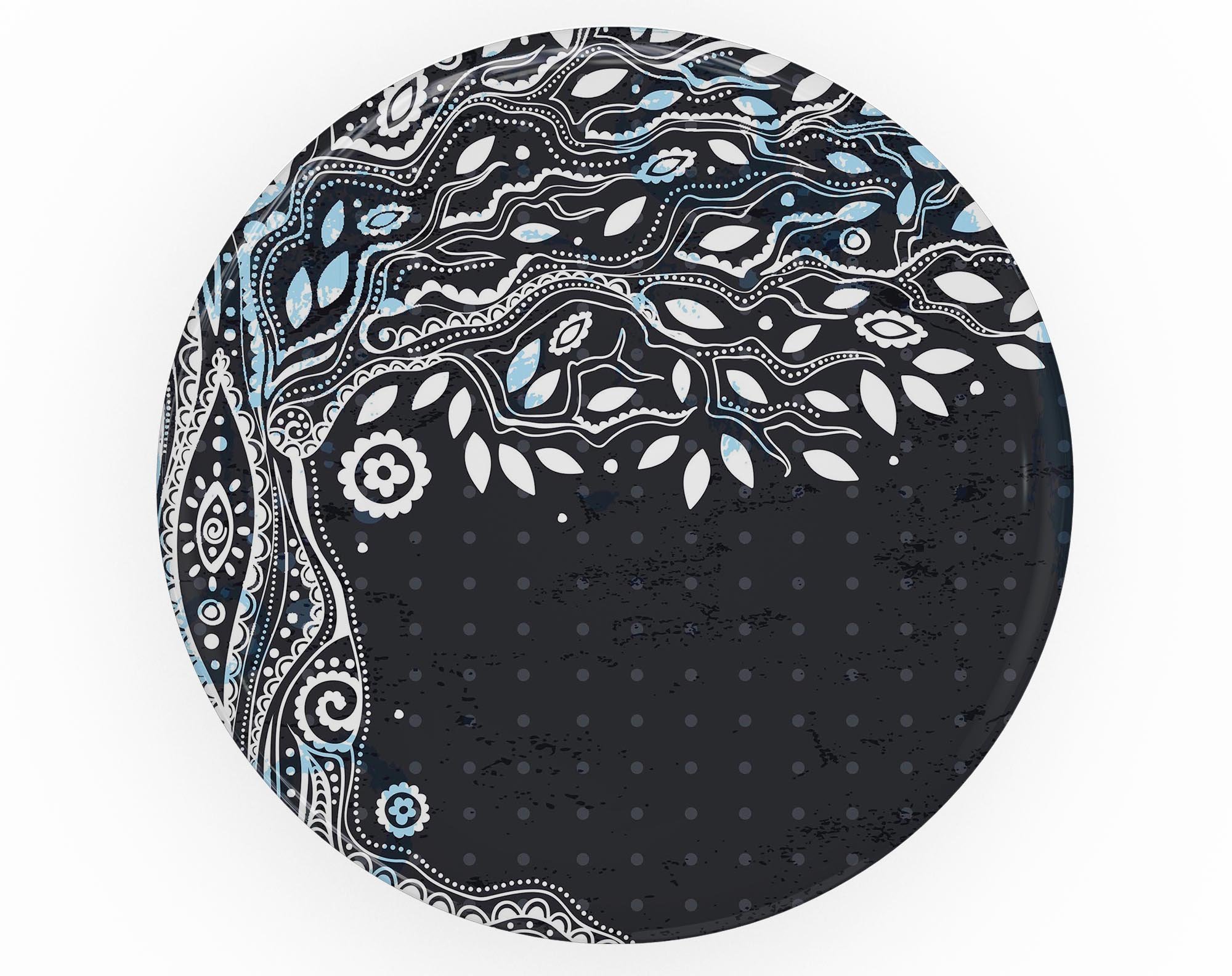 Flourish Black and White Tree Skin Kit for PopSockets, showcasing a stylish tree design on a smartphone grip.