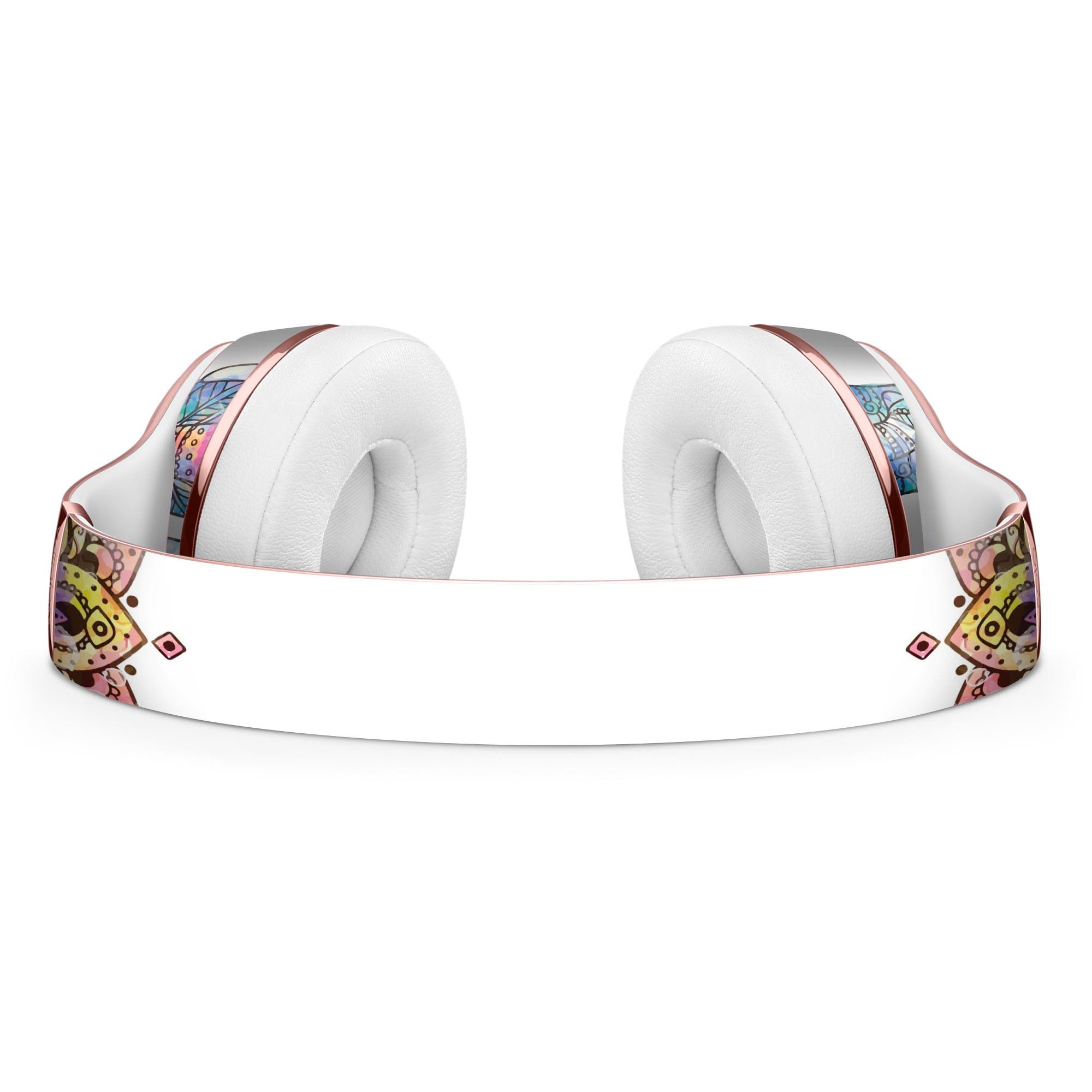 Flourished Sacred Elephant Full-Body Skin Kit for Beats by Dre Solo 3 Wireless Headphones, showcasing vibrant design and premium vinyl material.