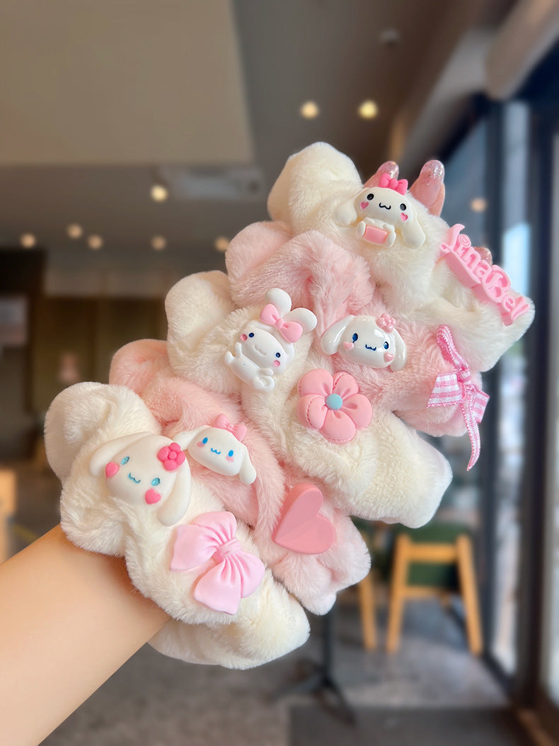 A collection of Flufftastic Hair Bunnies featuring fluffy bunny ears in various vibrant colors, perfect for adding whimsy to hairstyles.