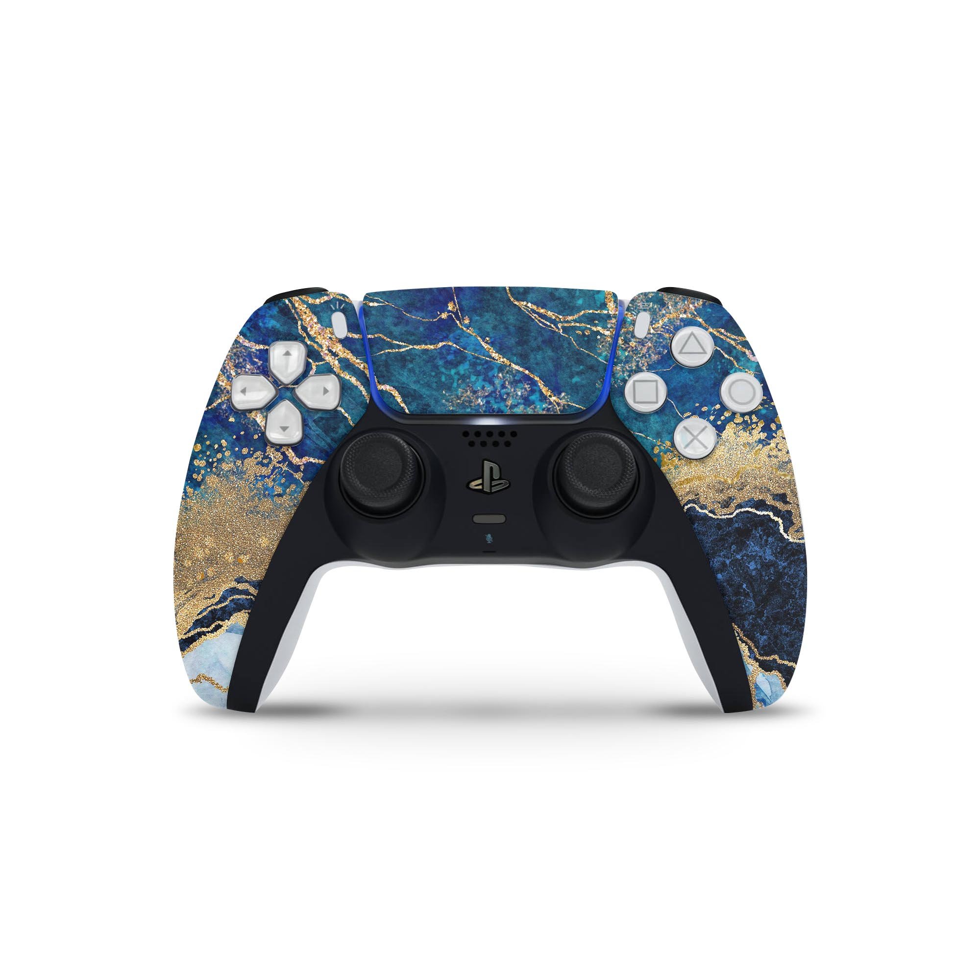 Foiled Marble Agate skin decal wrap kit for Sony Playstation 5, showcasing a stylish marble design that fits snugly on the console.