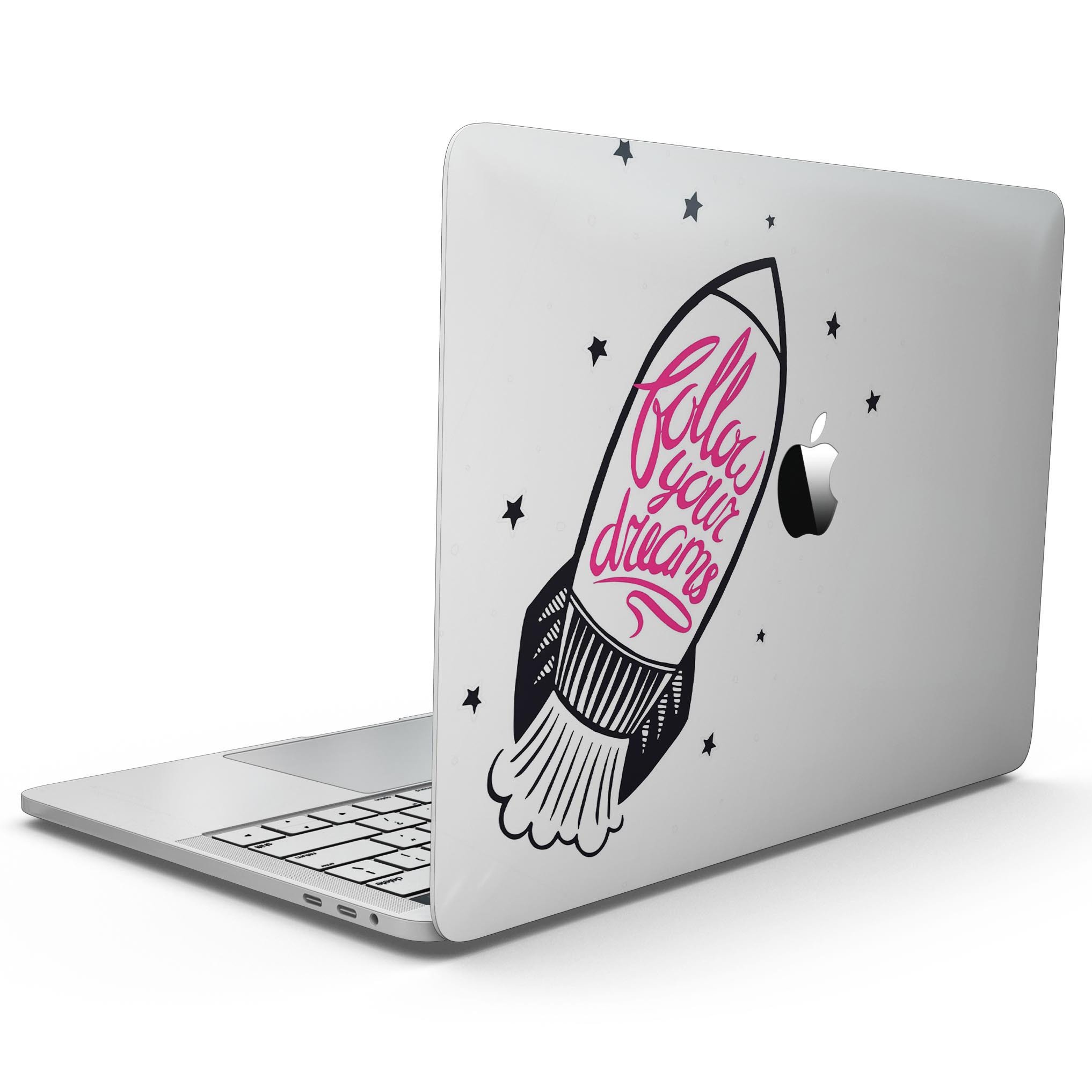 Follow Your Dreams Skin Kit for 13" MacBook Pro without Touch Bar, showcasing a stylish design and premium vinyl material.