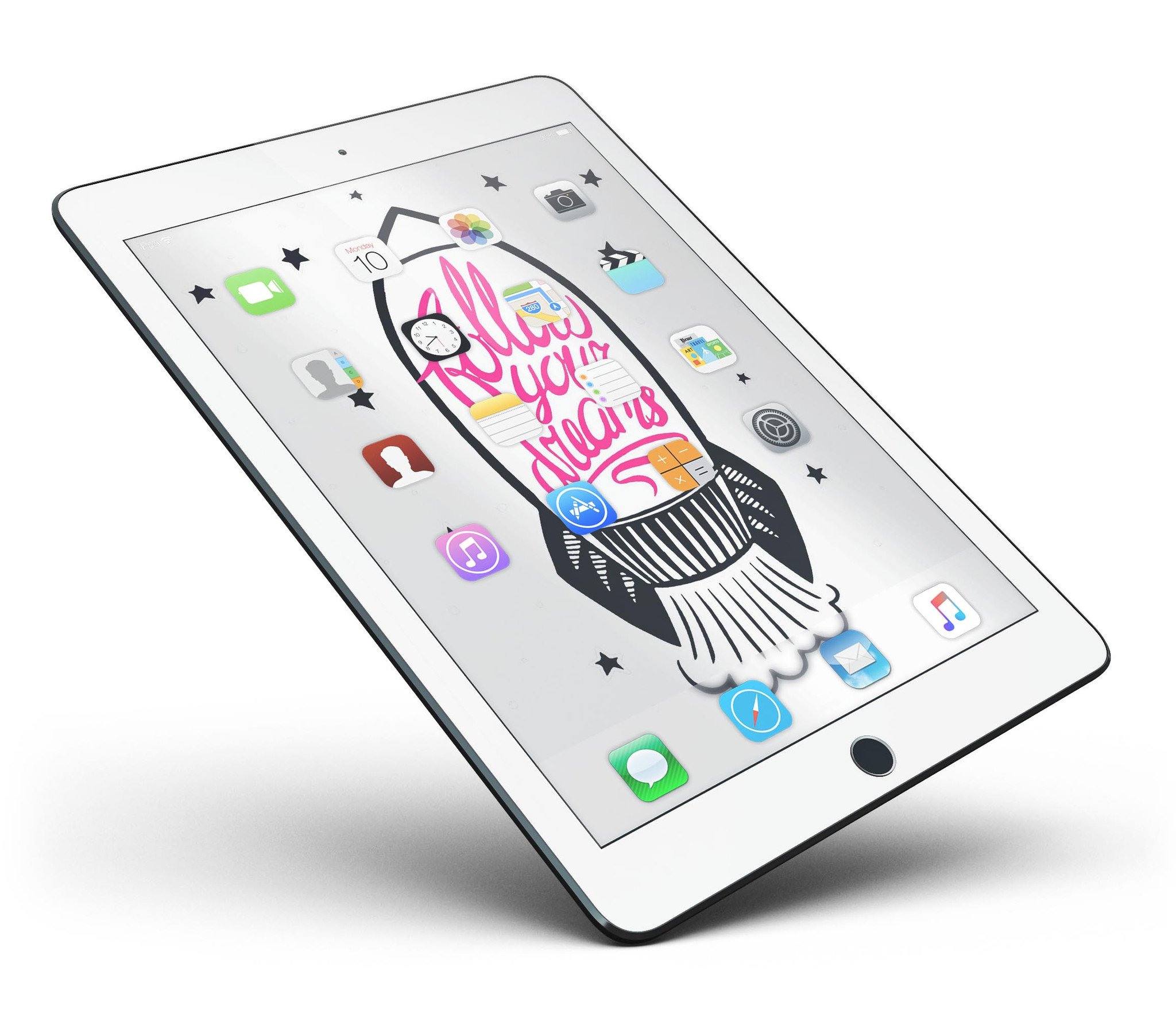 Follow Your Dreams Full Body Skin for iPad Pro, showcasing vibrant design and premium vinyl material for protection.