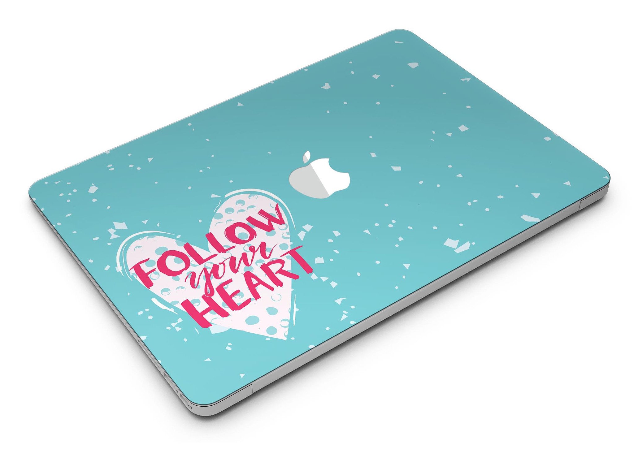 Follow your Heart Brushed MacBook Air Skin Kit showcasing a stylish design with a brushed texture, perfect for personalizing your device.