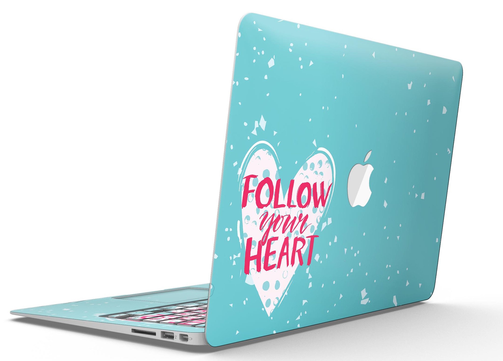 Follow your Heart Brushed MacBook Air Skin Kit showcasing a stylish design with a brushed texture, perfect for personalizing your device.