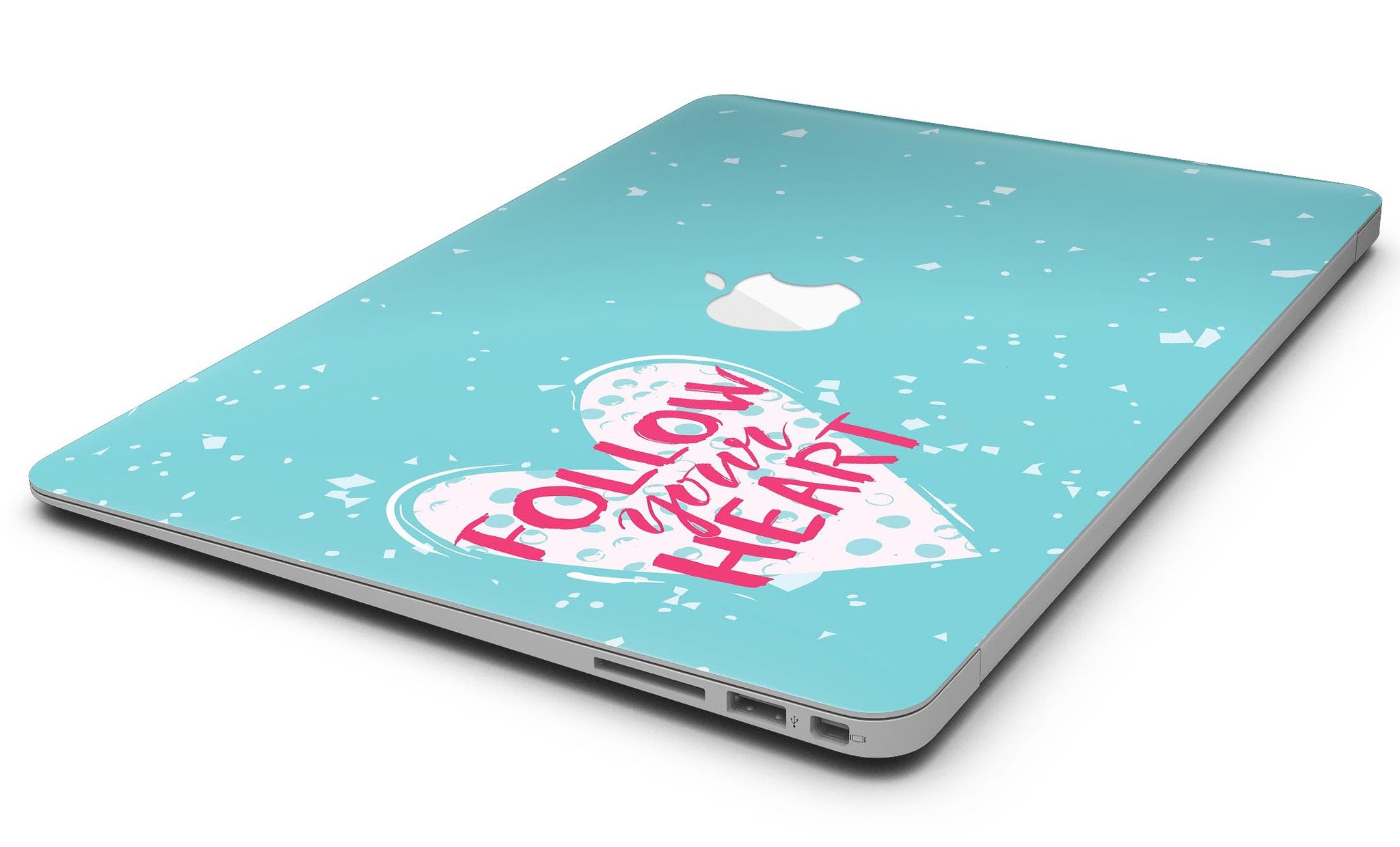 Follow your Heart Brushed MacBook Air Skin Kit showcasing a stylish design with a brushed texture, perfect for personalizing your device.