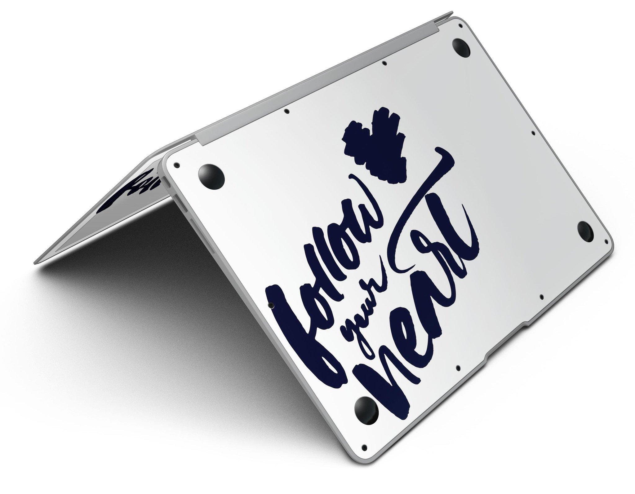 Follow Your Heart MacBook Air Skin Kit showcasing a stylish design with premium vinyl material.