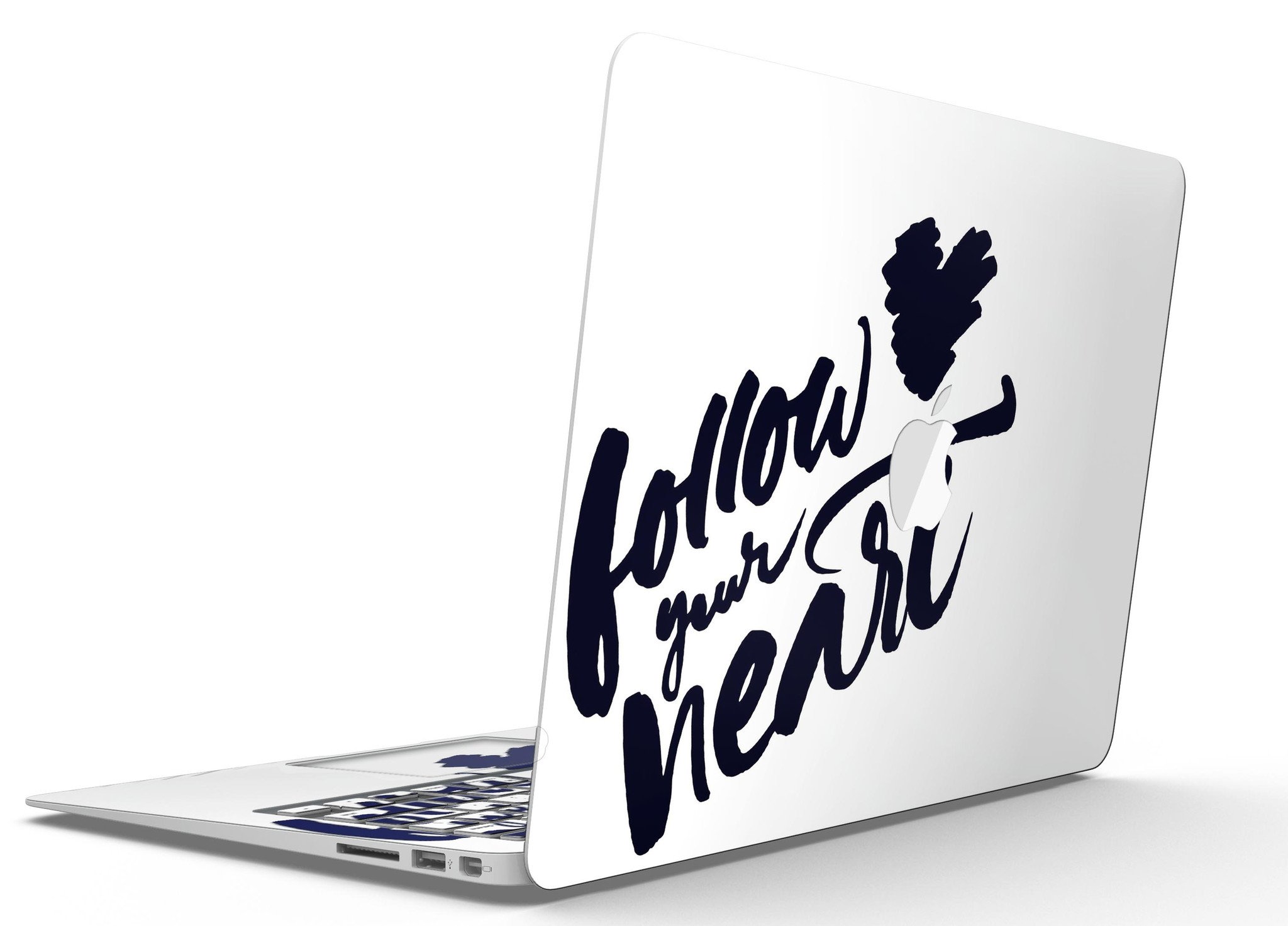 Follow Your Heart MacBook Air Skin Kit showcasing a stylish design with premium vinyl material.