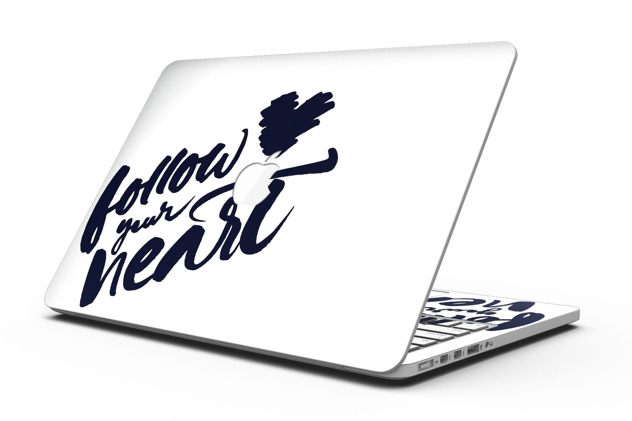 Follow Your Heart full-coverage skin for MacBook Pro with Retina Display, showcasing a stylish design and premium vinyl material.