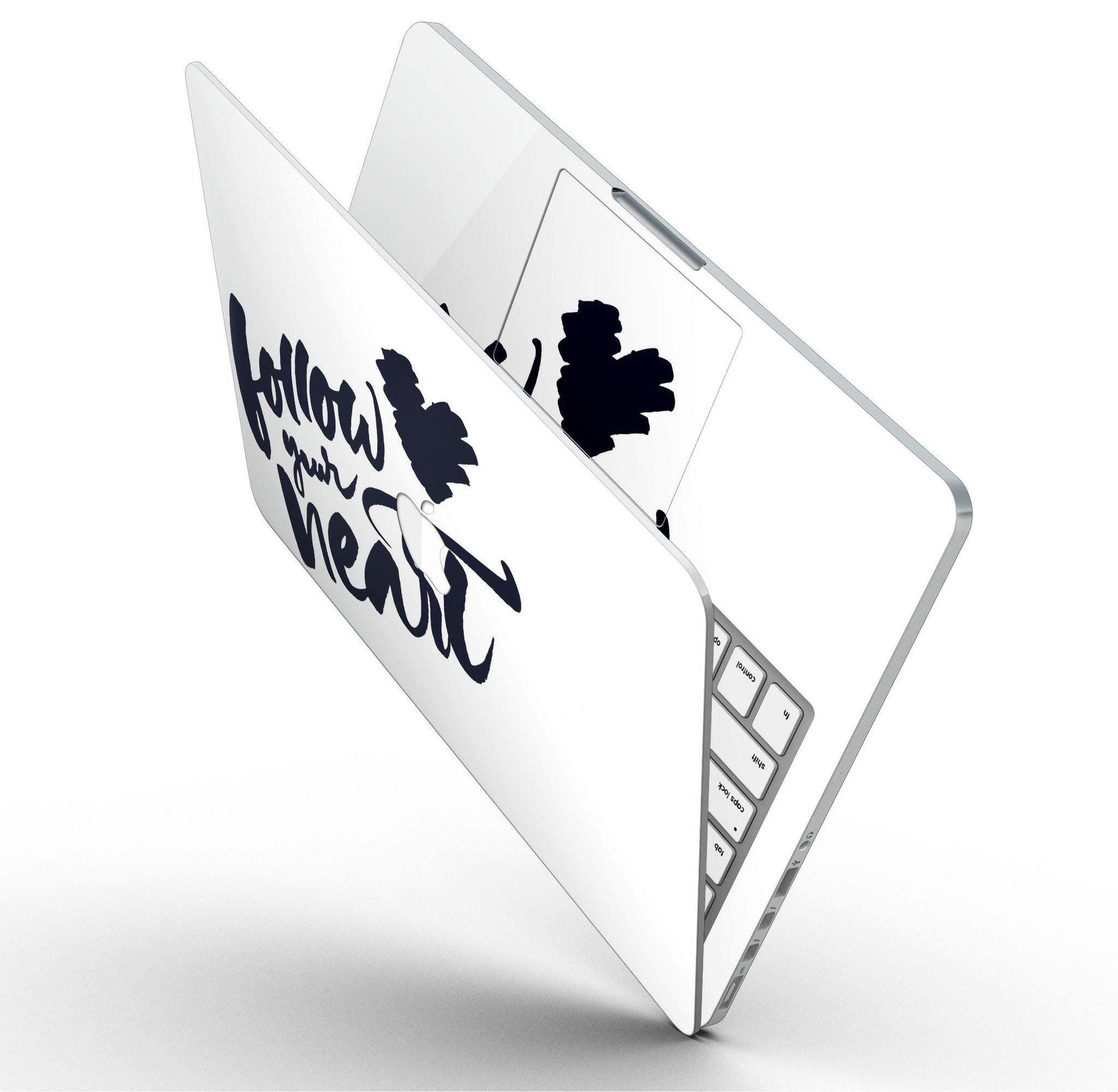 Follow Your Heart full-coverage skin for MacBook Pro with Retina Display, showcasing a stylish design and premium vinyl material.