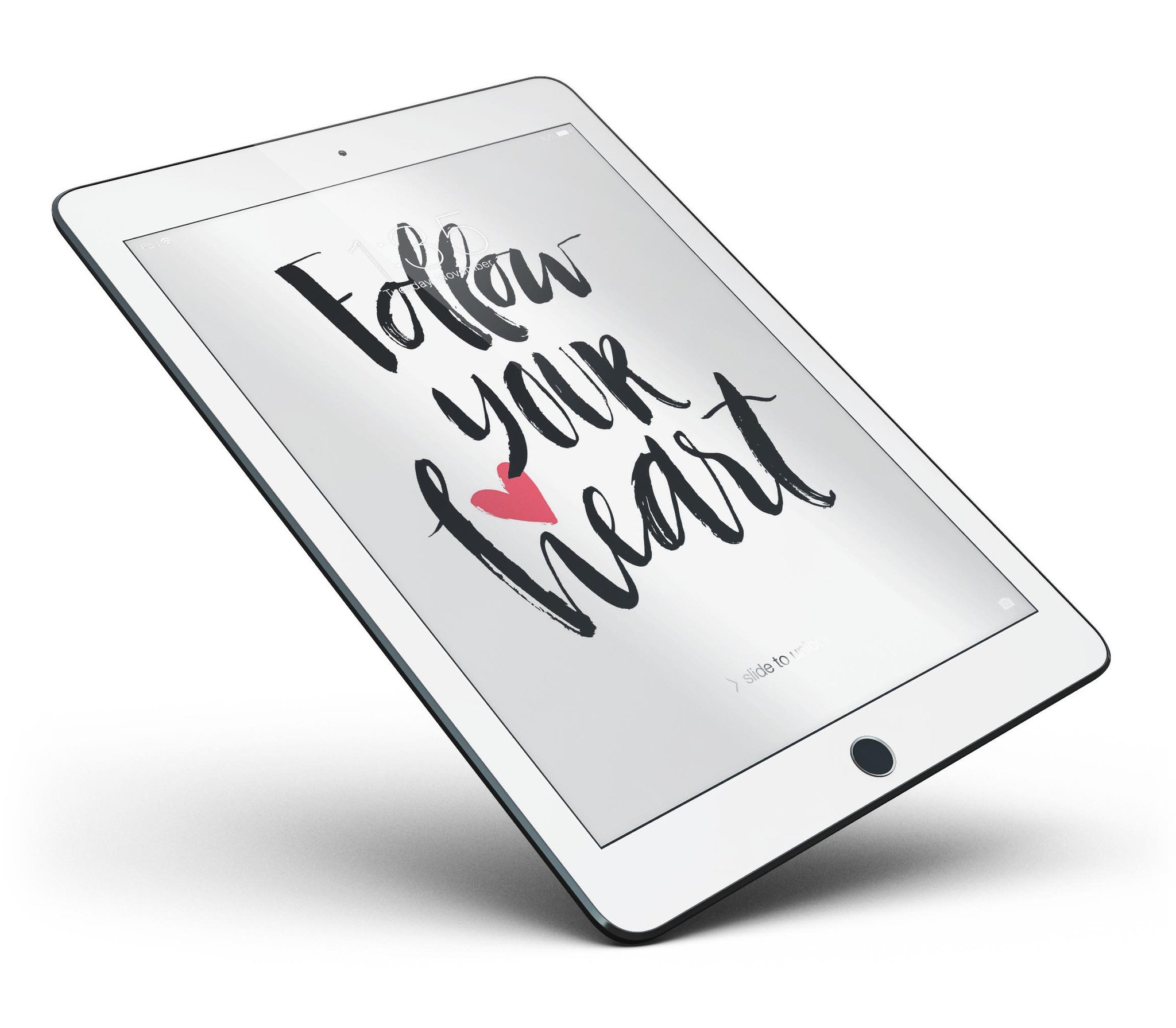 Follow Your Heart V2 Full Body Skin for iPad Pro, showcasing vibrant design and premium vinyl material.