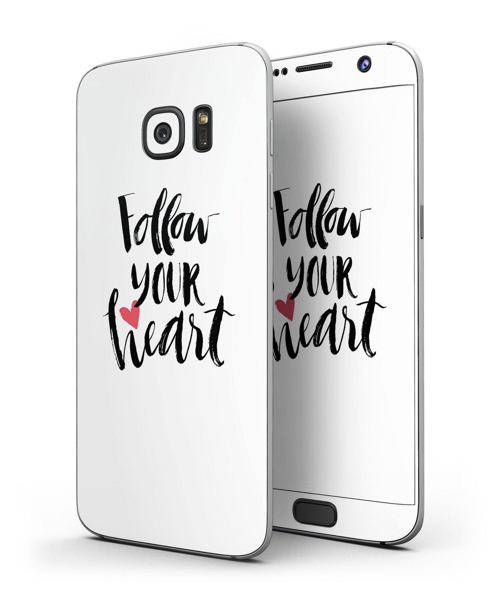 Follow Your Heart V2 Skin-Kit for Samsung Galaxy S7, showcasing vibrant design and premium vinyl material.