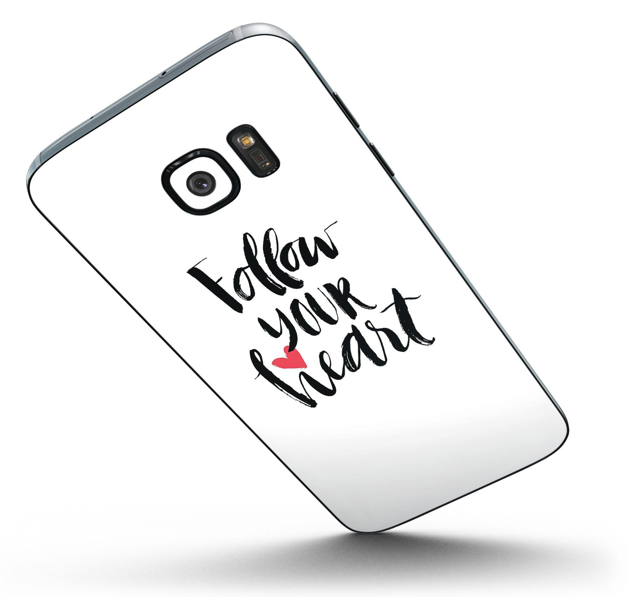 Follow Your Heart V2 Skin-Kit for Samsung Galaxy S7, showcasing vibrant design and premium vinyl material.