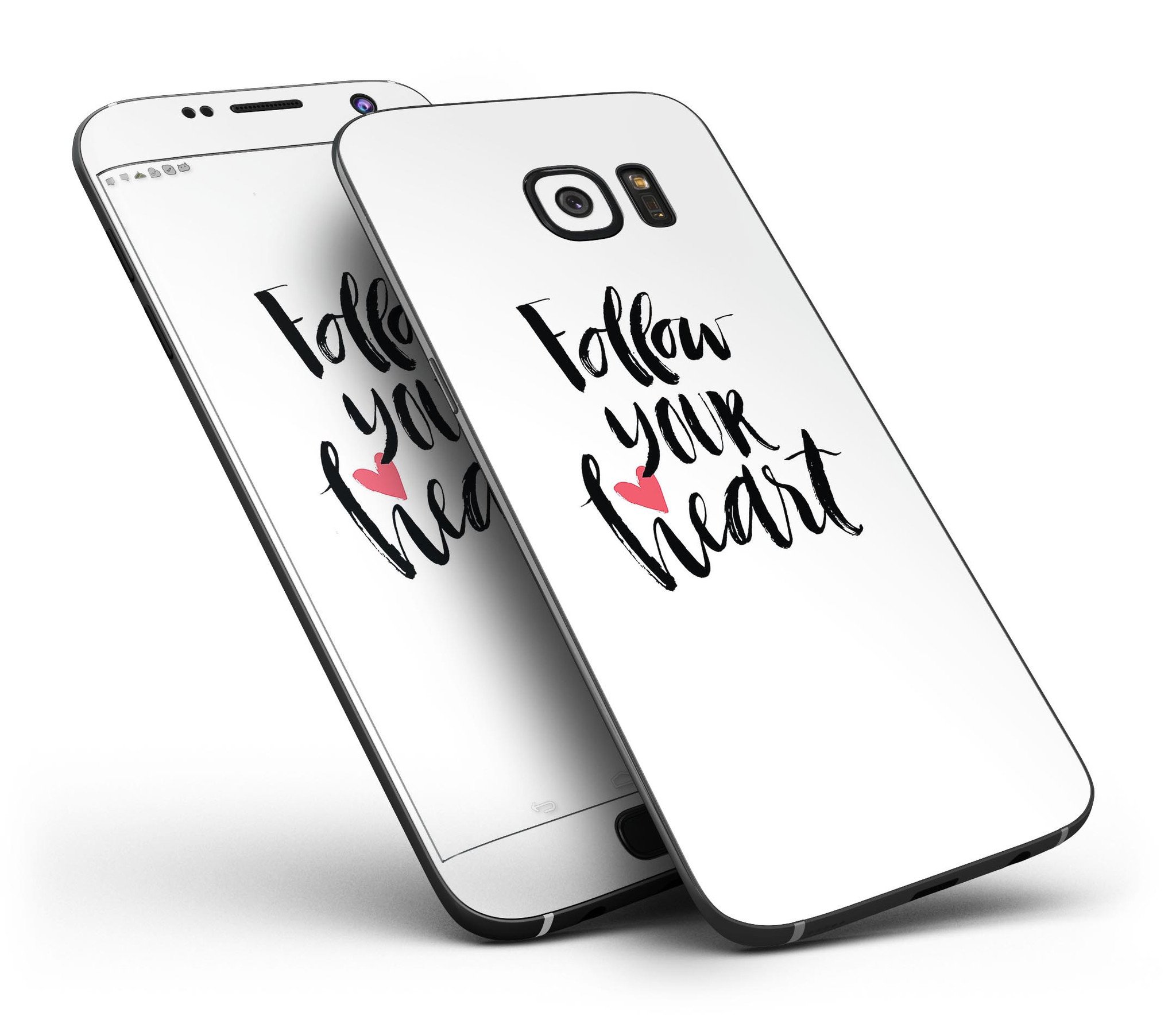 Follow Your Heart V2 Skin-Kit for Samsung Galaxy S7, showcasing vibrant design and premium vinyl material.