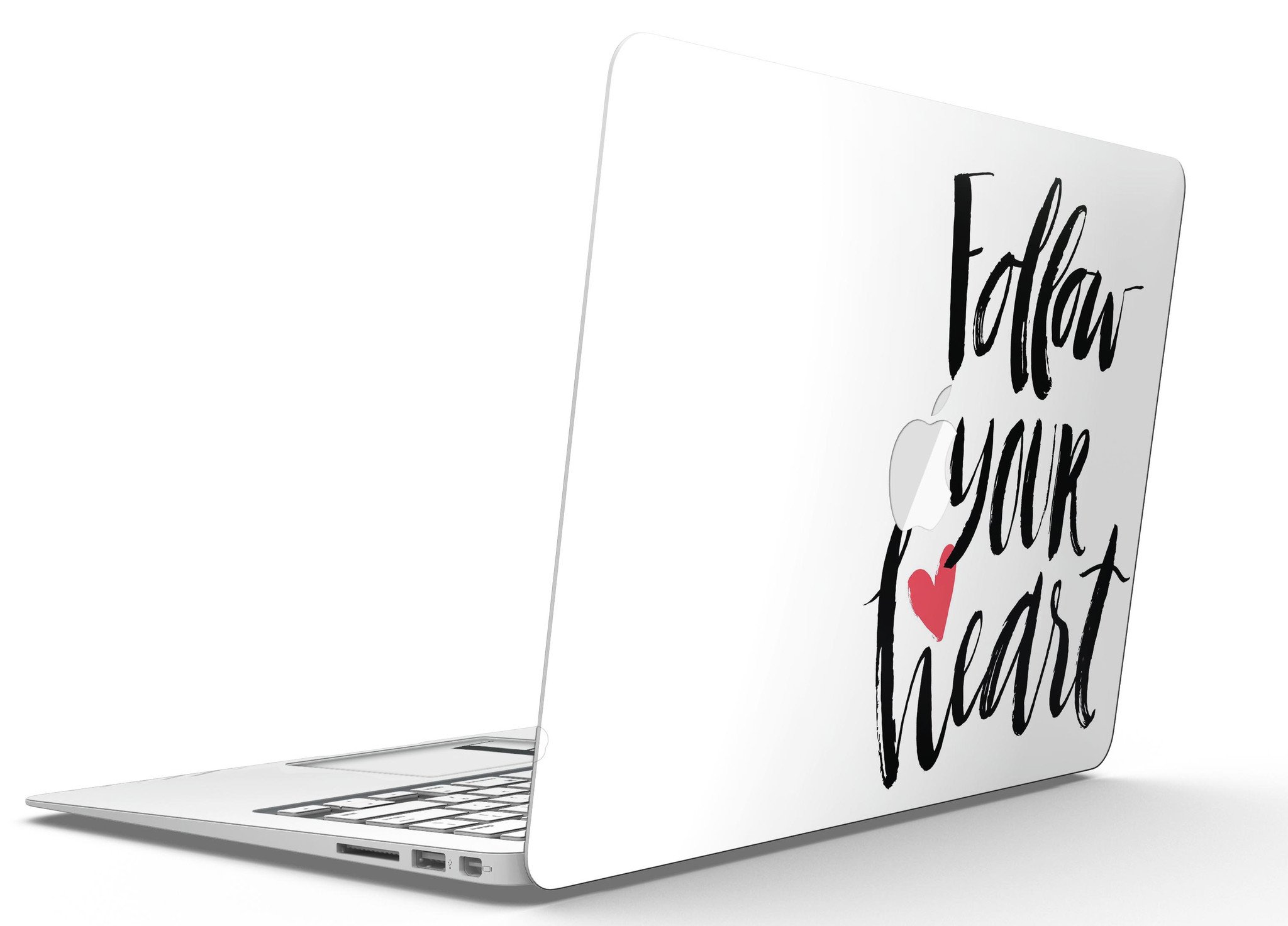 Follow Your Heart V2 MacBook Air Skin Kit showcasing vibrant design and premium vinyl material.