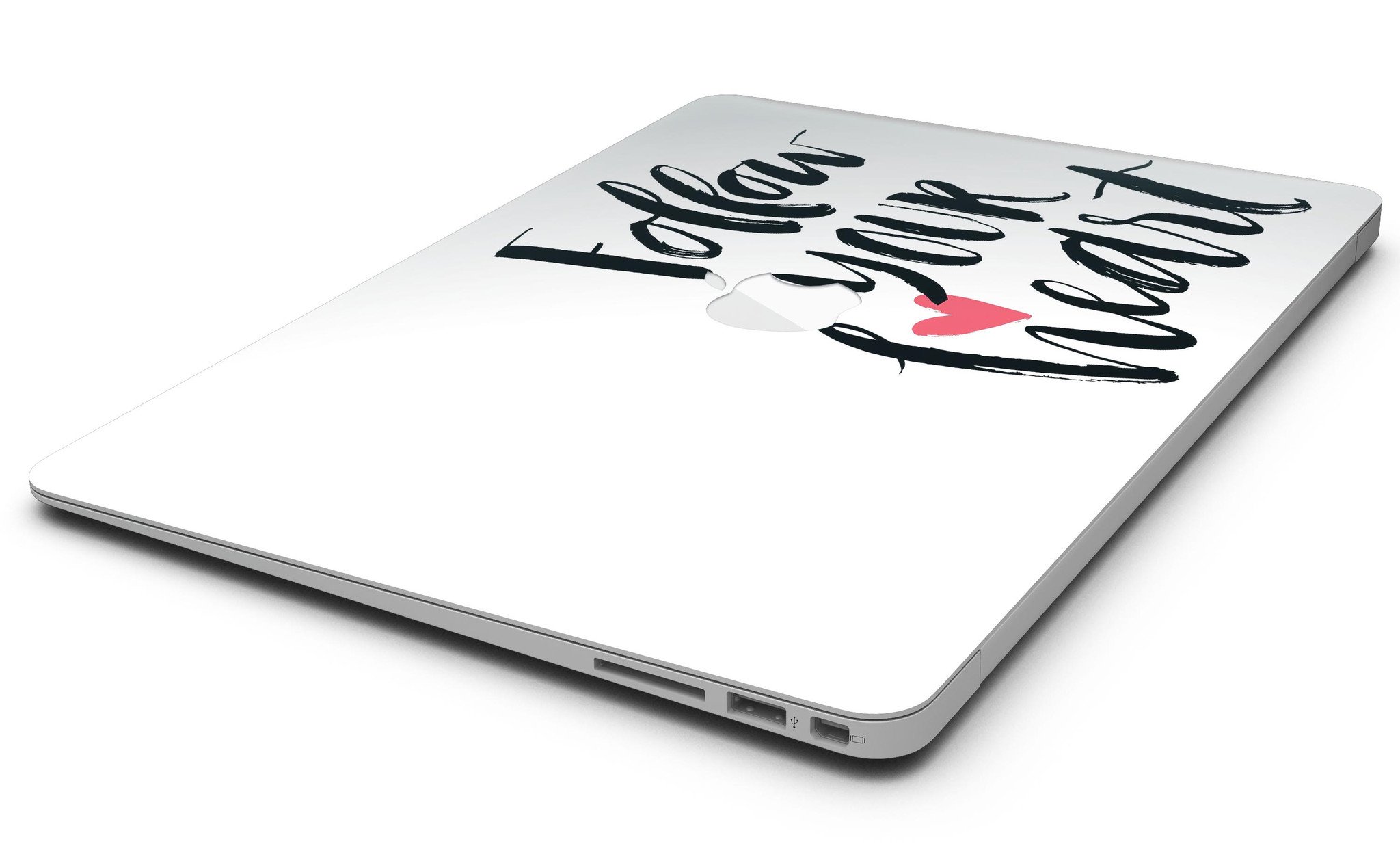 Follow Your Heart V2 MacBook Air Skin Kit showcasing vibrant design and premium vinyl material.