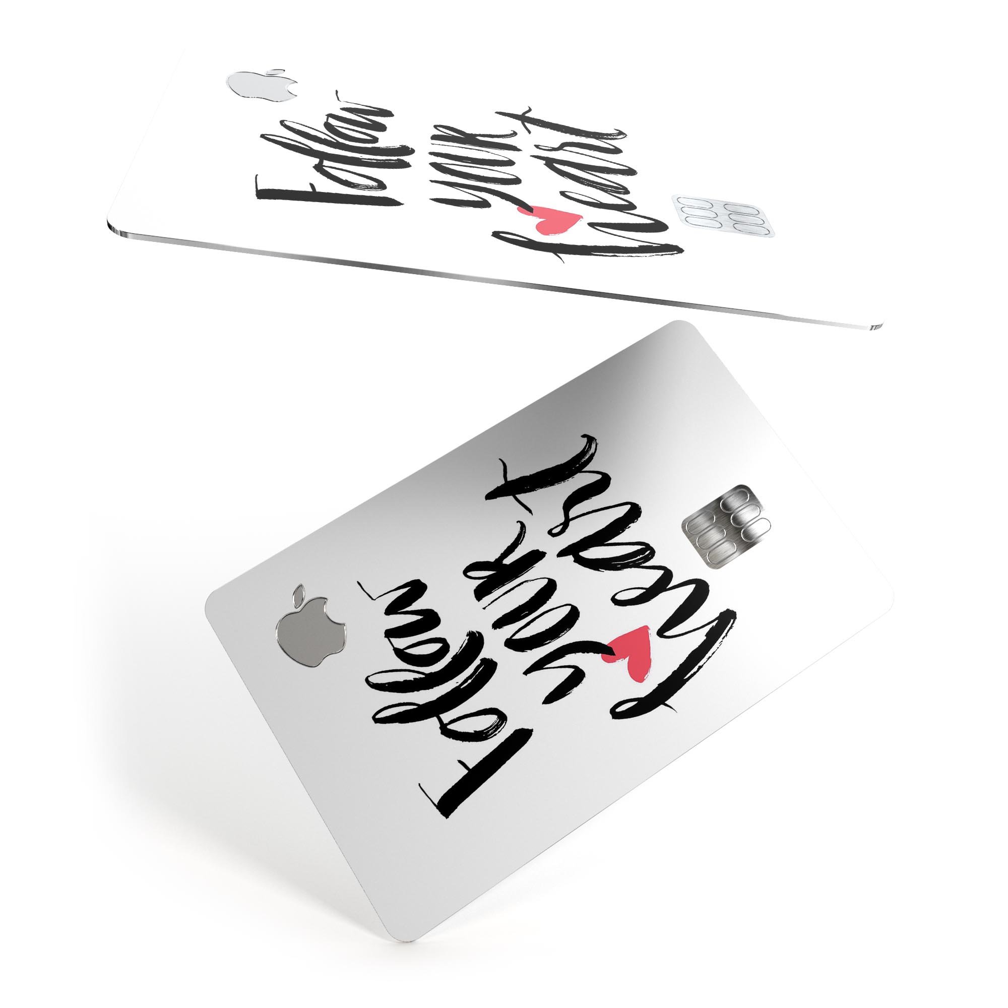 Follow Your Heart V2 Premium Protective Decal Skin-Kit for Apple Card, showcasing its sleek design and protective features.