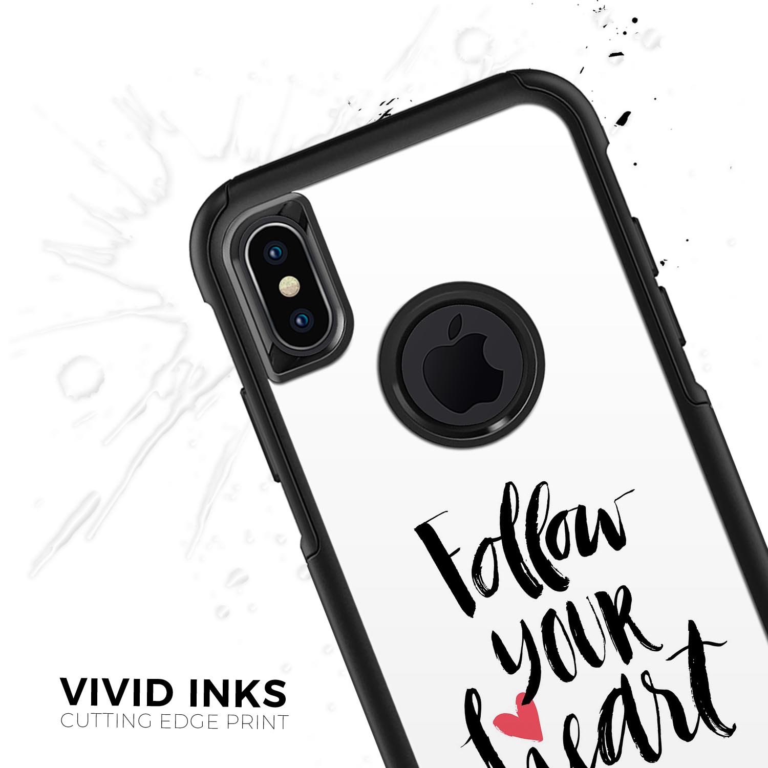 Follow Your Heart V2 Skin Kit designed for iPhone OtterBox cases, showcasing vibrant graphics and a sleek finish.