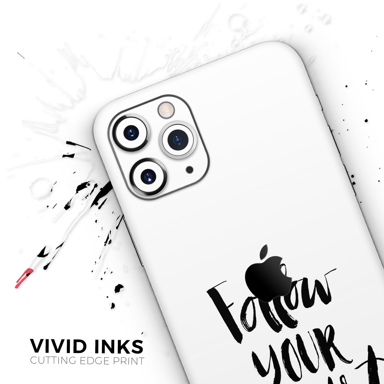 Follow Your Heart V2 Skin-Kit for Apple iPhone 13, showcasing vibrant design and premium vinyl material.