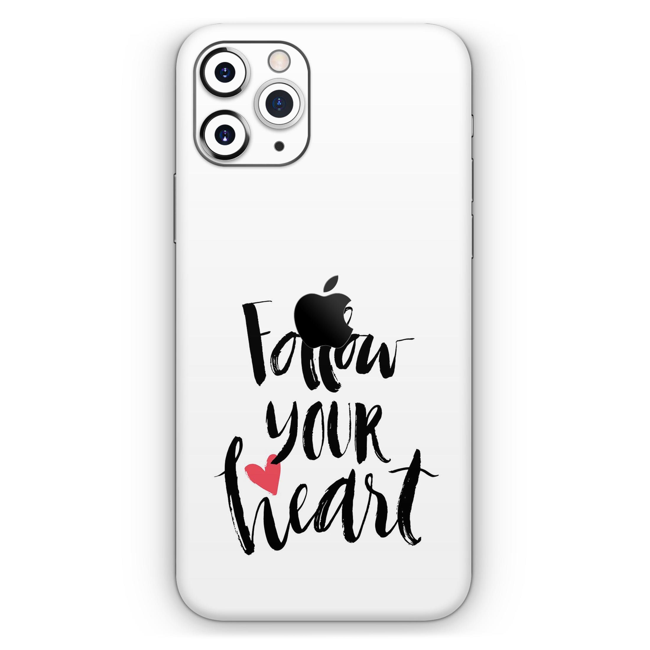 Follow Your Heart V2 Skin-Kit for Apple iPhone 13, showcasing vibrant design and premium vinyl material.