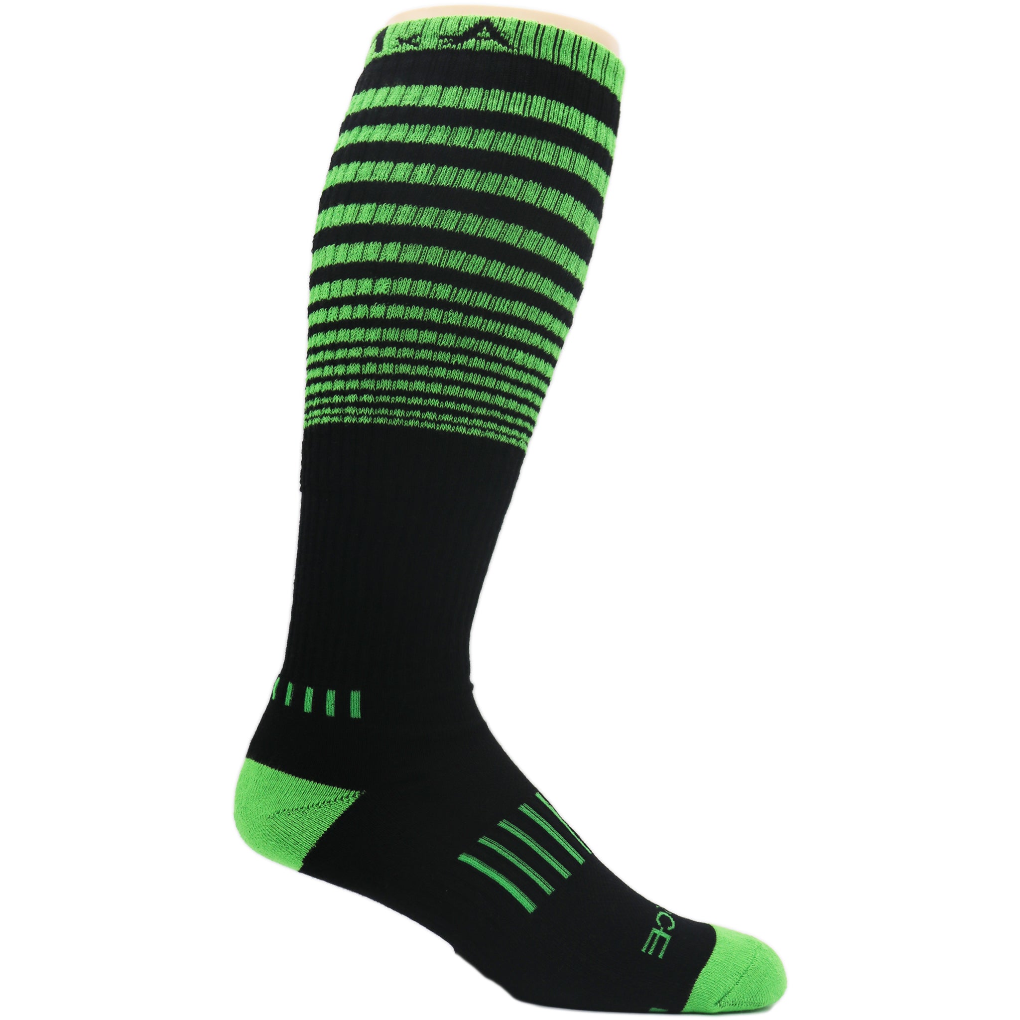 A pair of Force Deadlift Socks featuring a knee-high design, reinforced cushioning, and breathable cotton material, perfect for lifting.