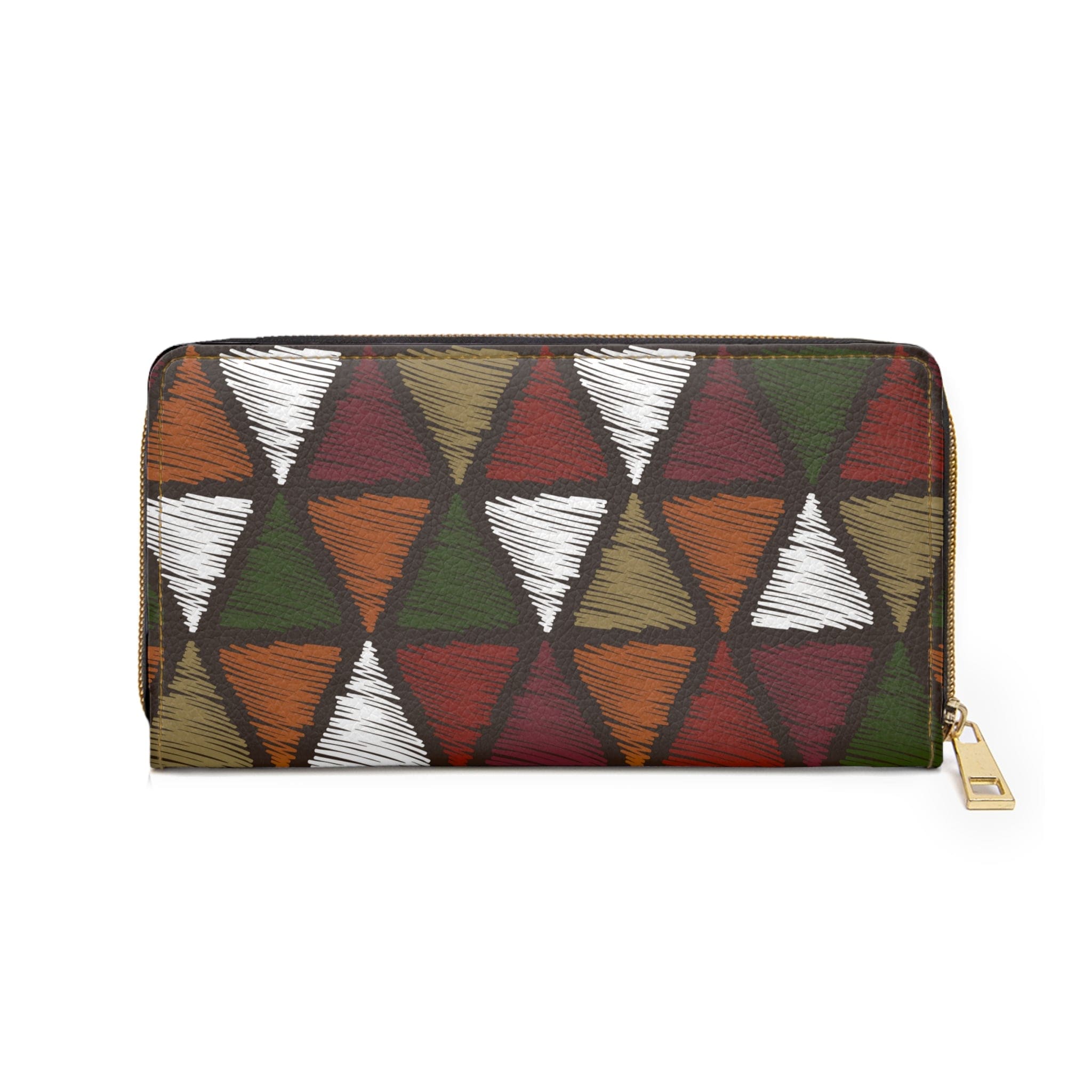 Forest Green and White Tribal Quilting Fabric Print Women's Zipper Wallet showcasing its stylish design and functional compartments.