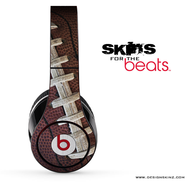 Football Laced Skin for Beats by Dre headphones, showcasing a unique laced design that adds a sporty flair.