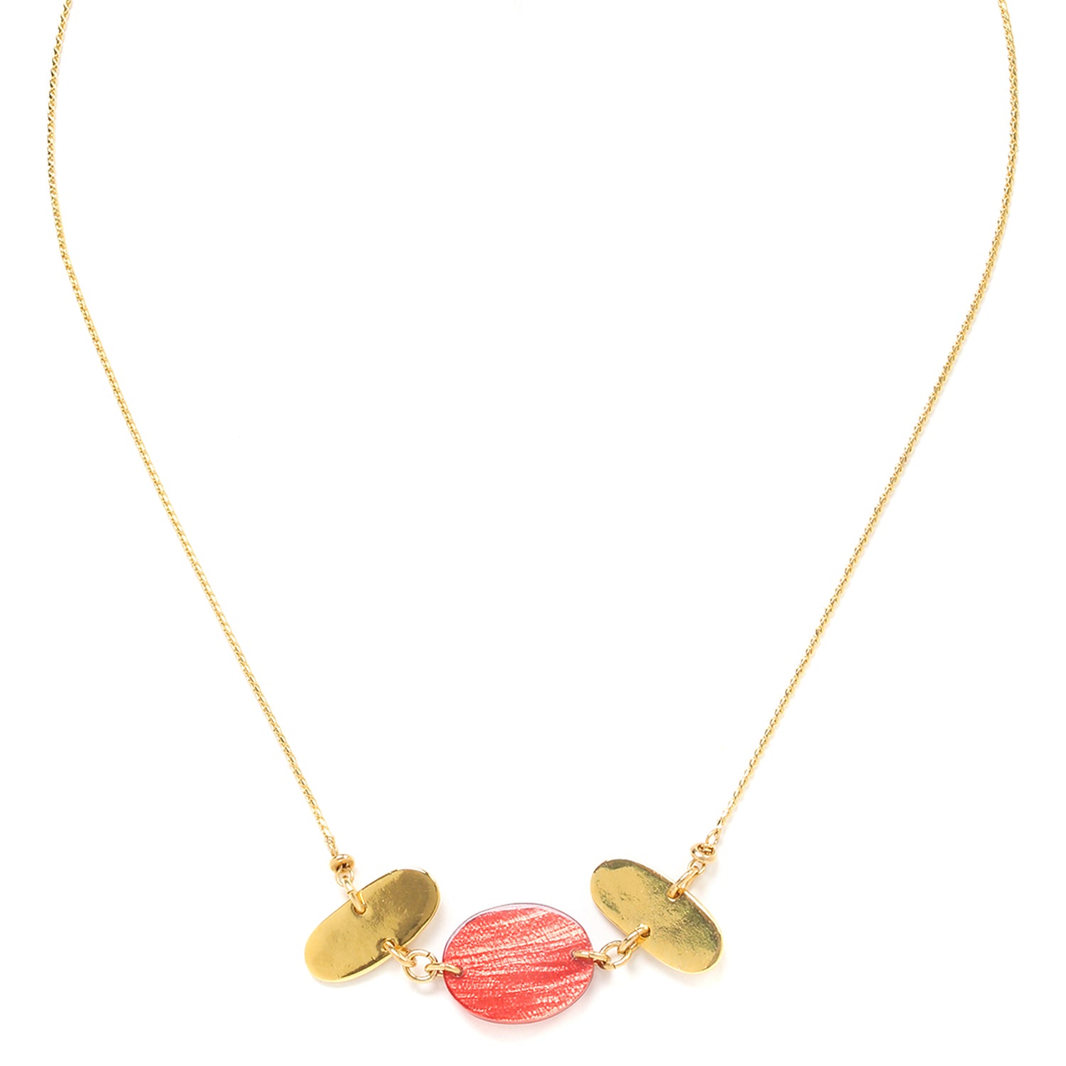 Franck Herval Claudia 3 Elements Necklaces featuring vibrant colors and Capiz mother-of-pearl craftsmanship.