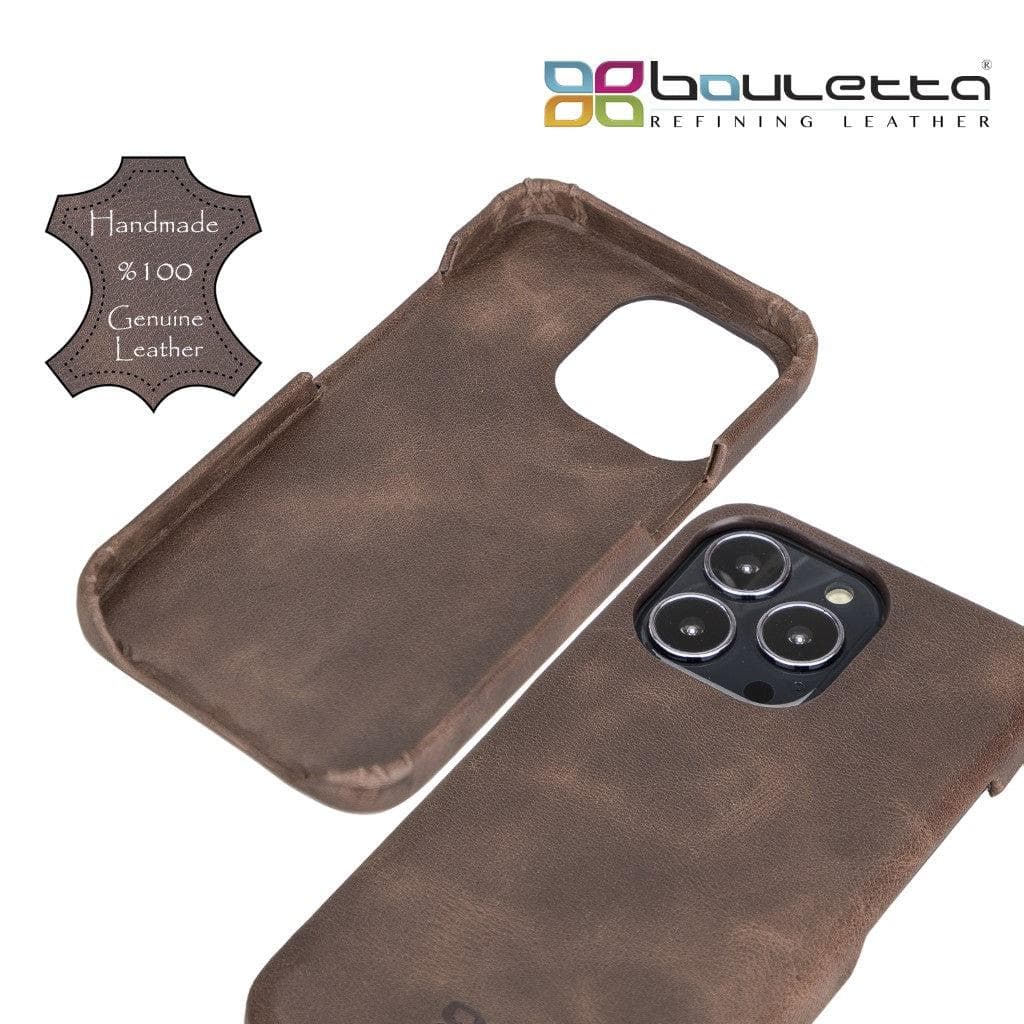 Full Leather Coating Back Cover for Apple iPhone 13 Series, showcasing premium leather finish and precise cutouts for buttons and ports.