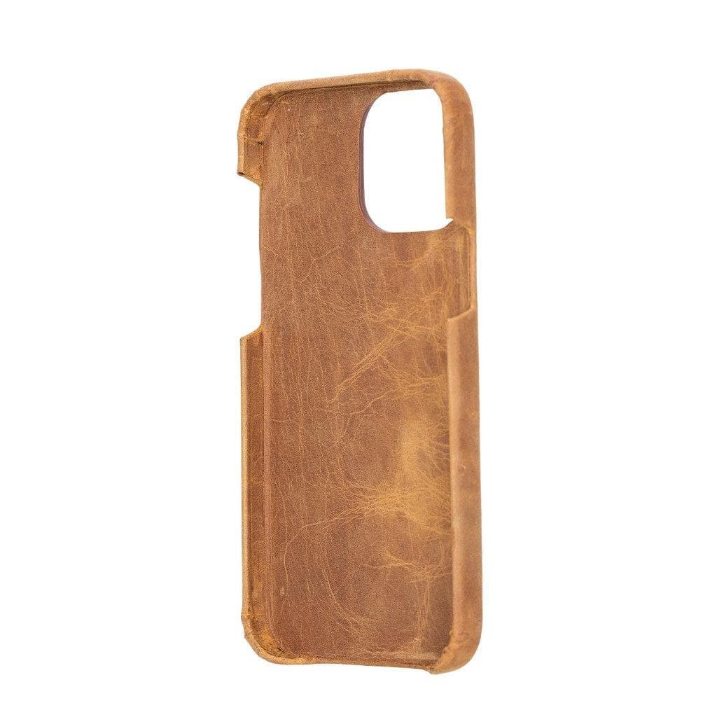 Full Leather Coating Back Cover for Apple iPhone 13 Series, showcasing premium leather finish and precise cutouts for buttons and ports.