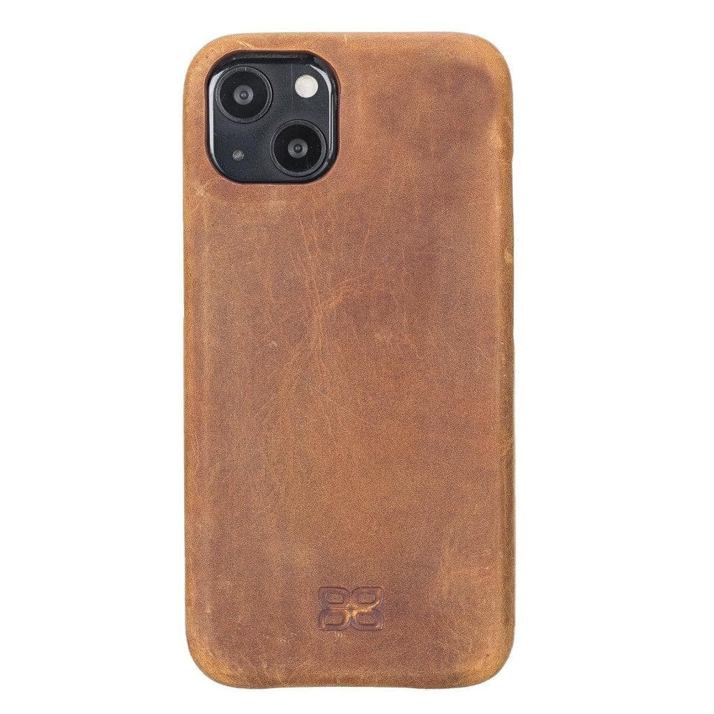 Full Leather Coating Back Cover for Apple iPhone 13 Series, showcasing premium leather finish and precise cutouts for buttons and ports.