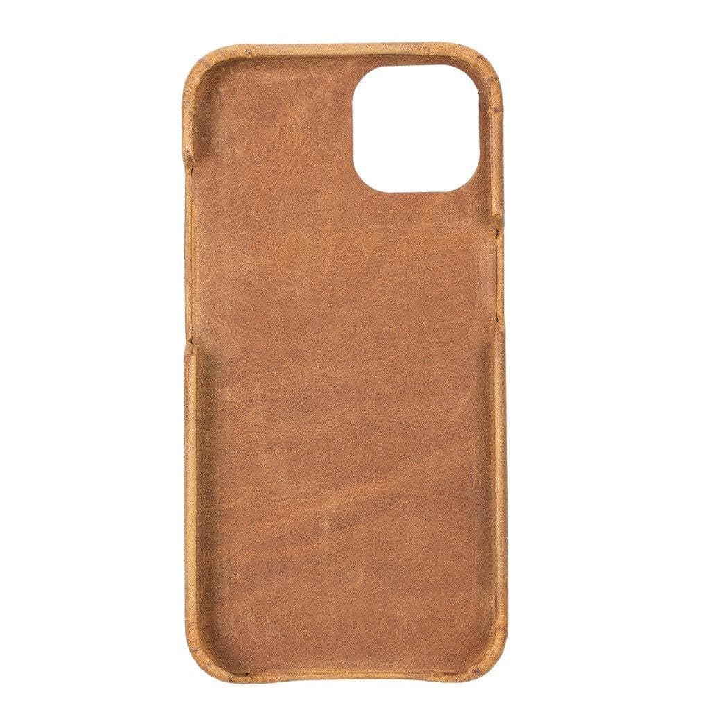 Full Leather Coating Back Cover for Apple iPhone 13 Series, showcasing premium leather finish and precise cutouts for buttons and ports.