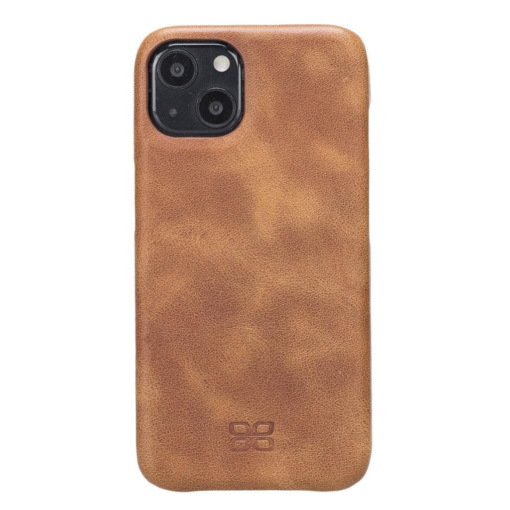 Full Leather Coating Back Cover for Apple iPhone 13 Series, showcasing premium leather finish and precise cutouts for buttons and ports.