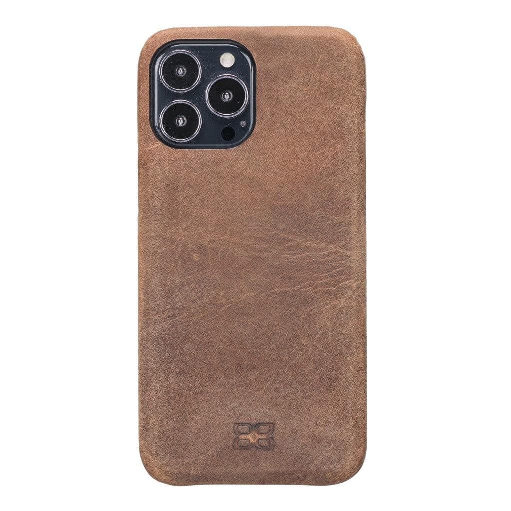 Full Leather Coating Back Cover for Apple iPhone 13 Series, showcasing premium leather finish and precise cutouts for buttons and ports.