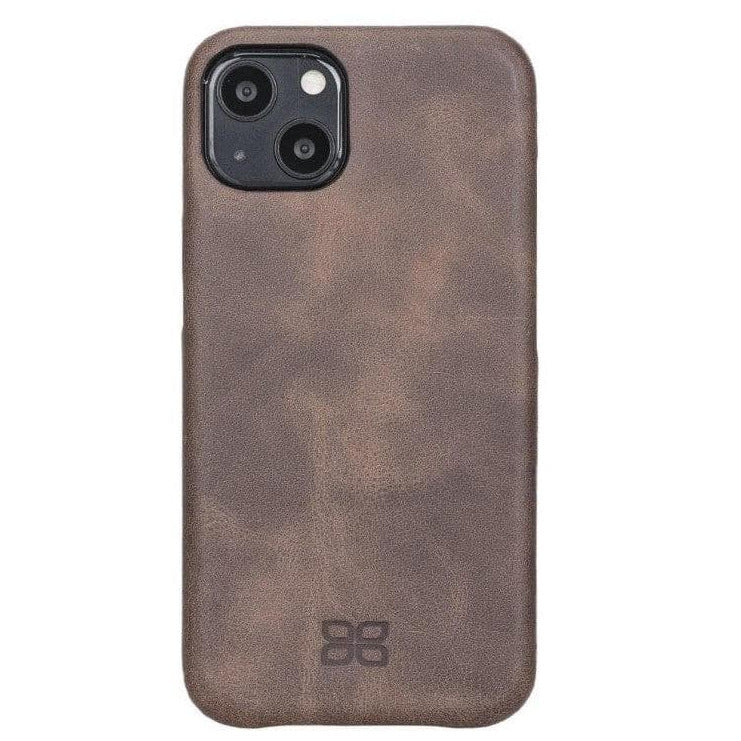 Bouletta Fully Leather Back Cover for Apple iPhone 12 Series, showcasing premium full grain leather craftsmanship and slim design.