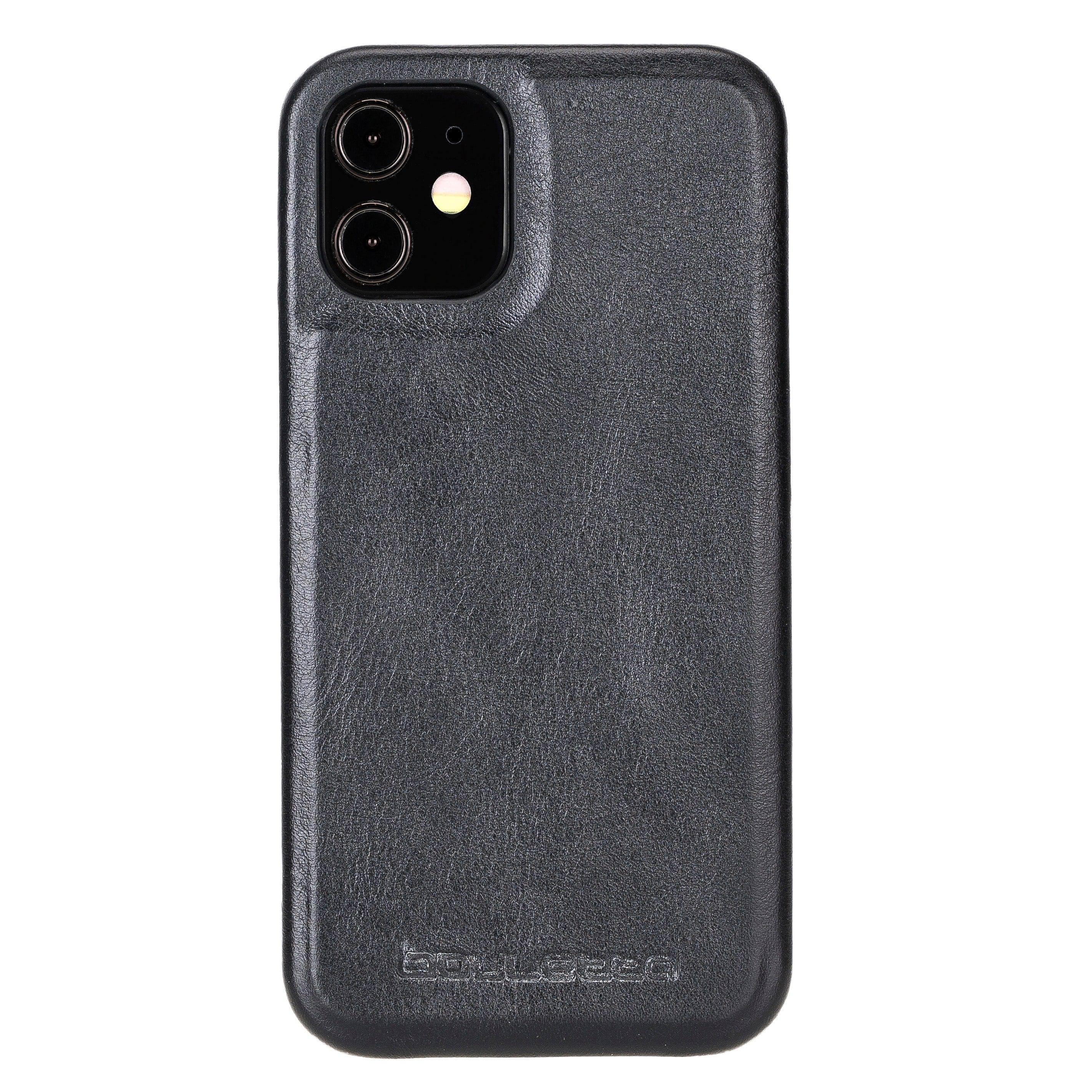 Bouletta Fully Leather Back Cover for Apple iPhone 12 Series, showcasing premium full grain leather craftsmanship and slim design.