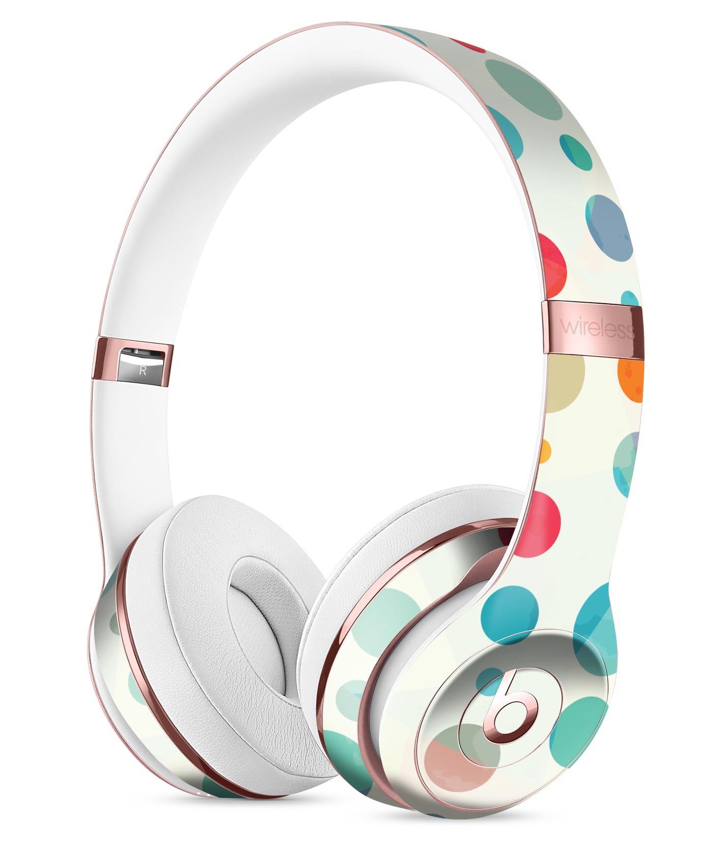 Fun Polka Pattern Full-Body Skin Kit for Beats by Dre Solo 3, showcasing vibrant colors and unique design.