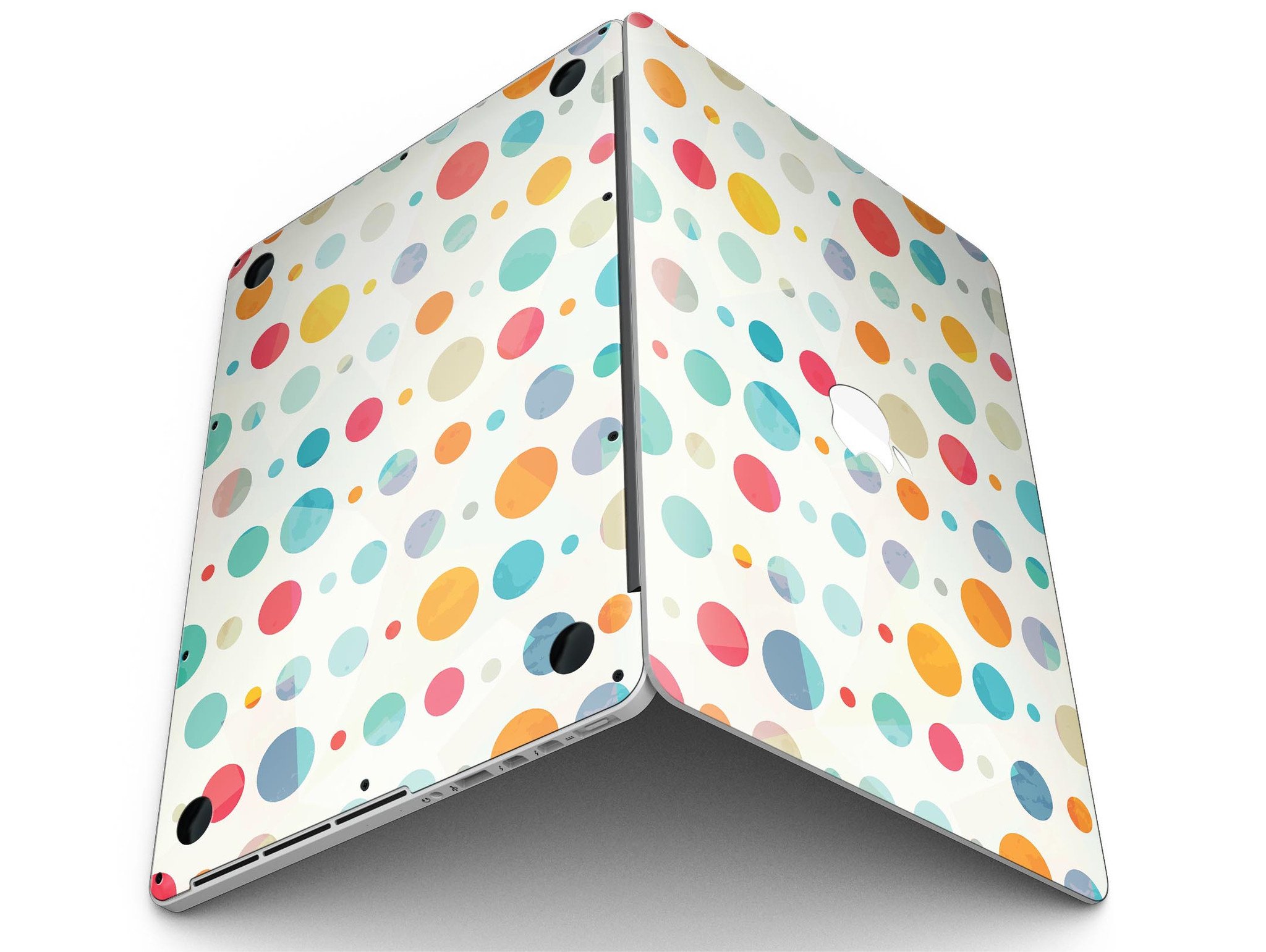 Fun Polka Pattern skin for MacBook Pro with Retina Display, showcasing vibrant colors and stylish design.