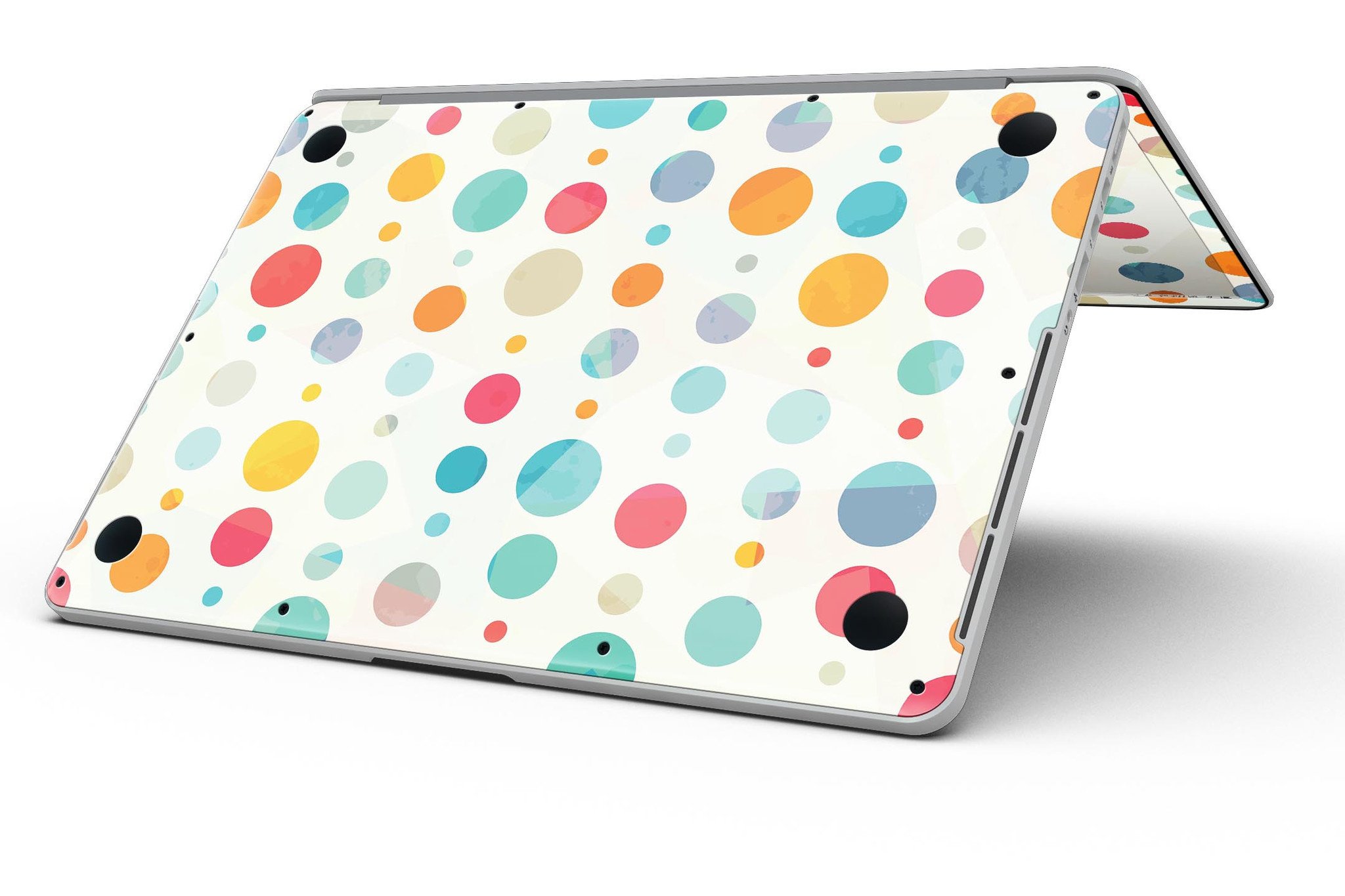 Fun Polka Pattern skin for MacBook Pro with Retina Display, showcasing vibrant colors and stylish design.