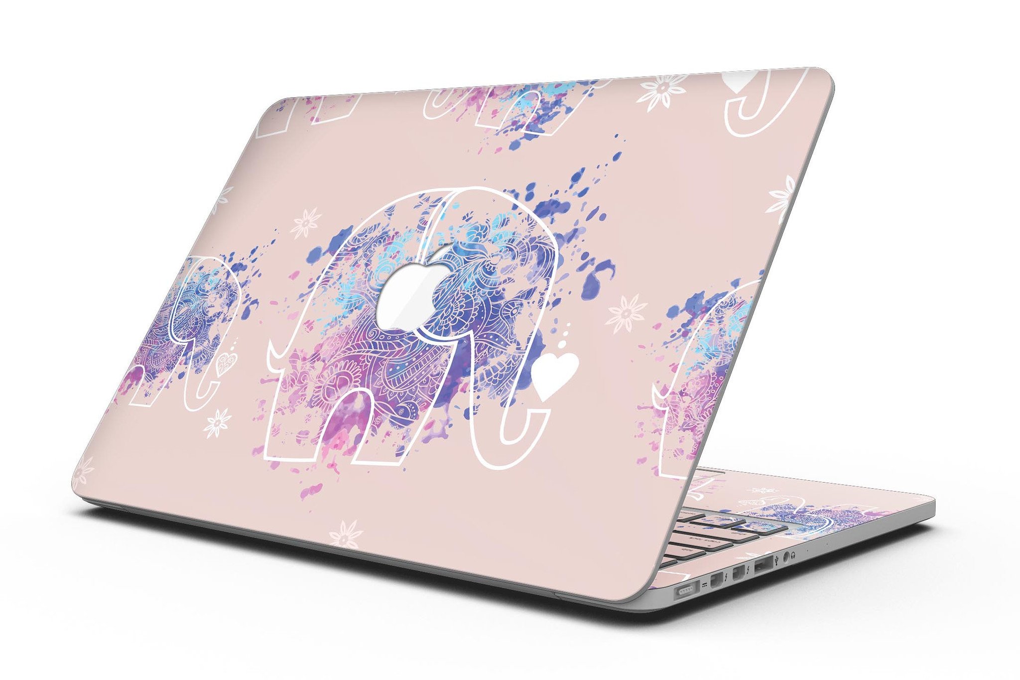 Fun Sacred Elephants design skin for MacBook Pro with Retina Display, showcasing vibrant colors and intricate patterns.