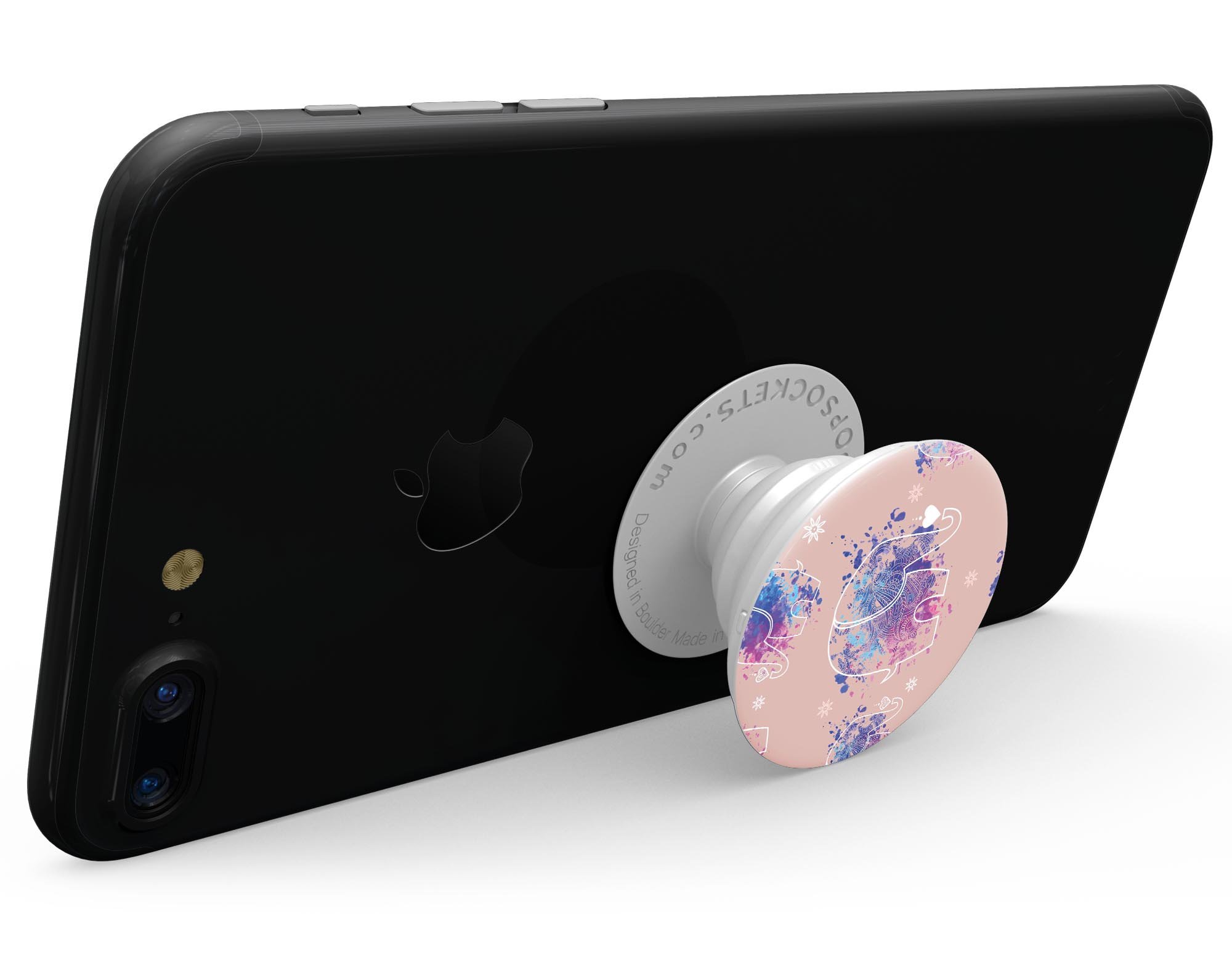 Fun Sacred Elephants Skin Kit for PopSockets featuring colorful elephant designs on premium vinyl.