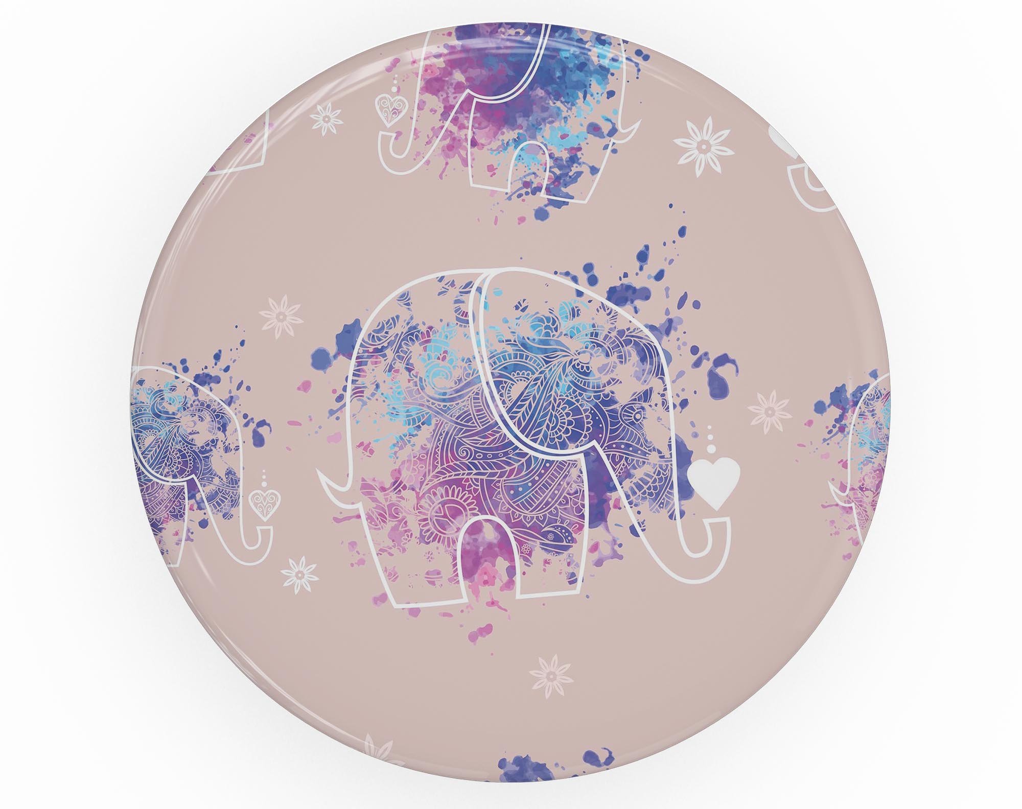 Fun Sacred Elephants Skin Kit for PopSockets featuring colorful elephant designs on premium vinyl.