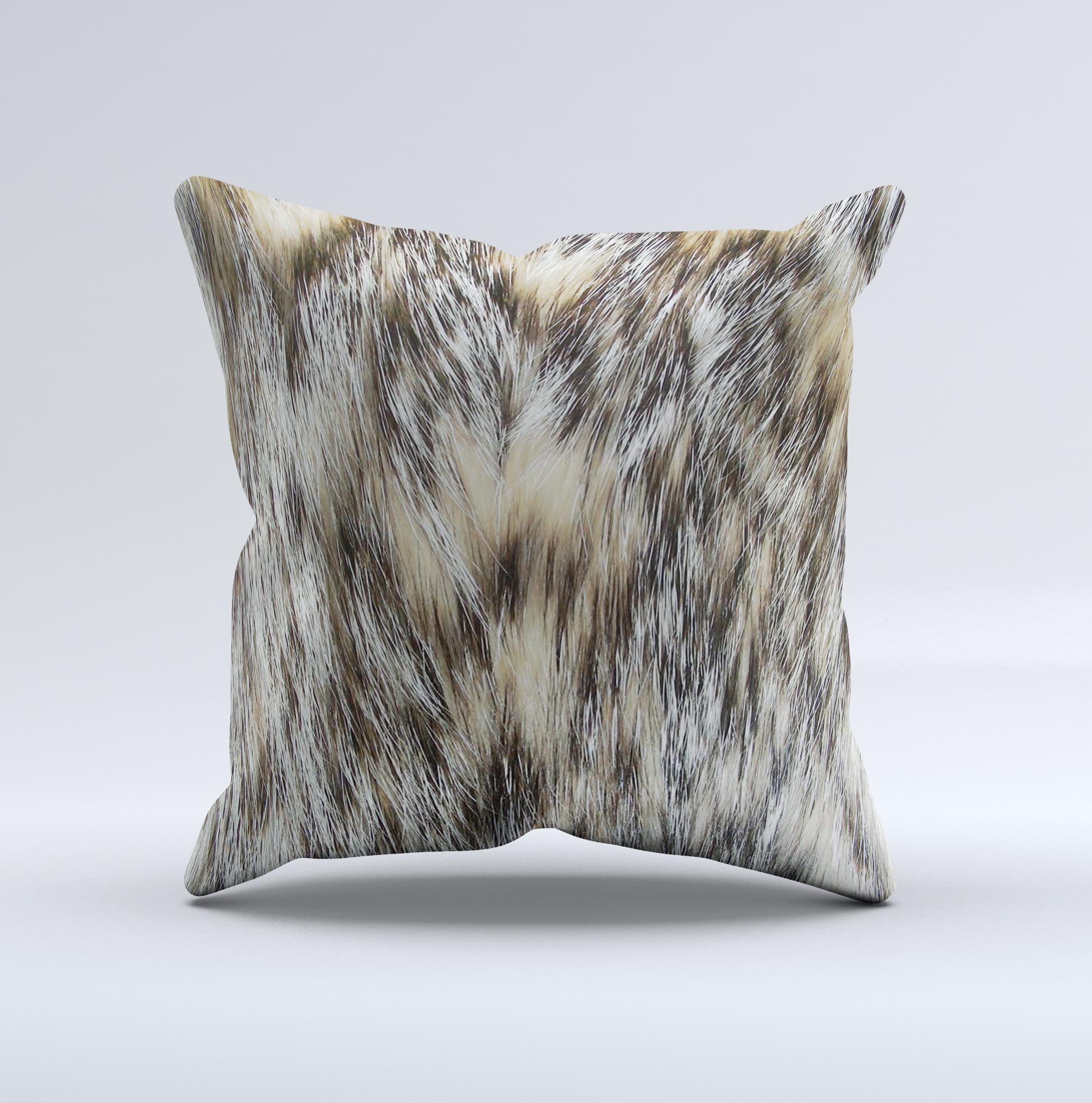 A beautifully handcrafted throw pillow featuring a furry animal design, made with high-quality materials in Virginia.